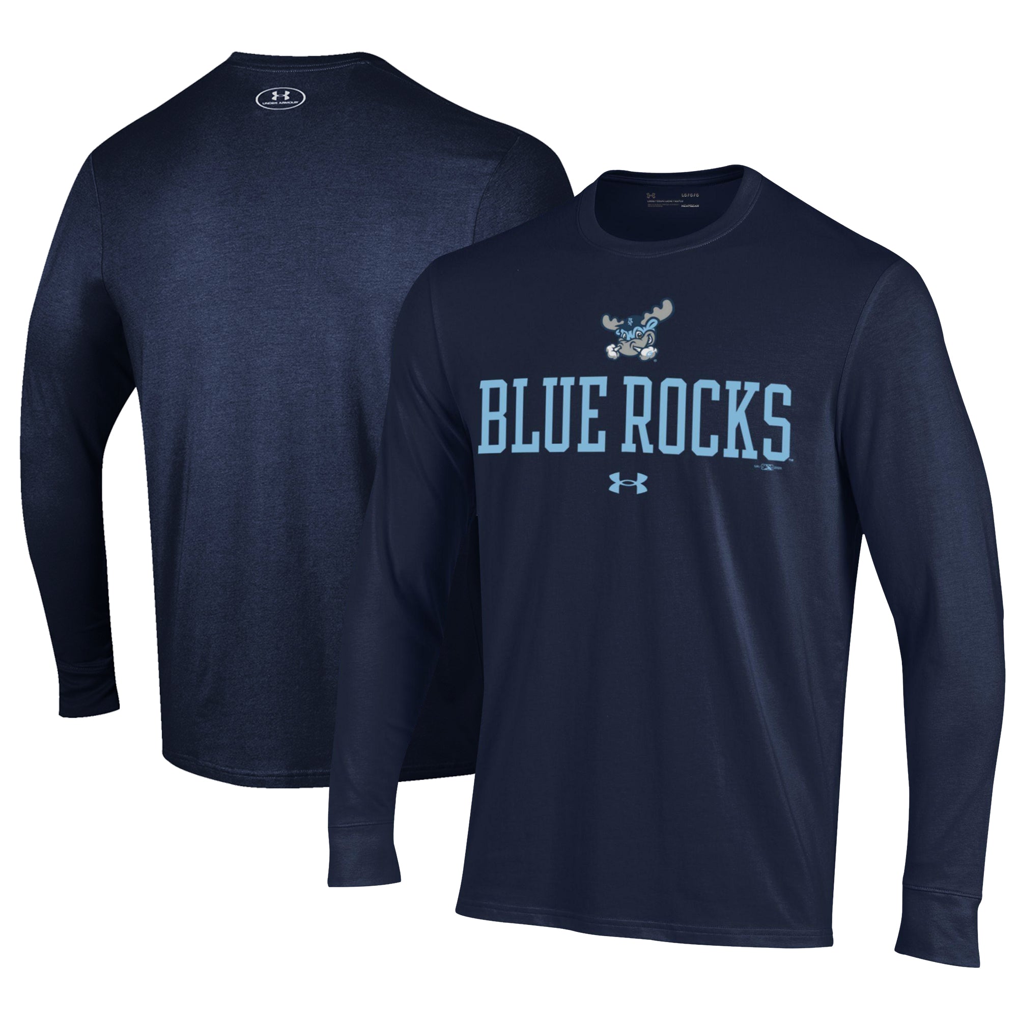Men's Under Armour Navy Wilmington Blue Rocks Performance Long Sleeve T-Shirt