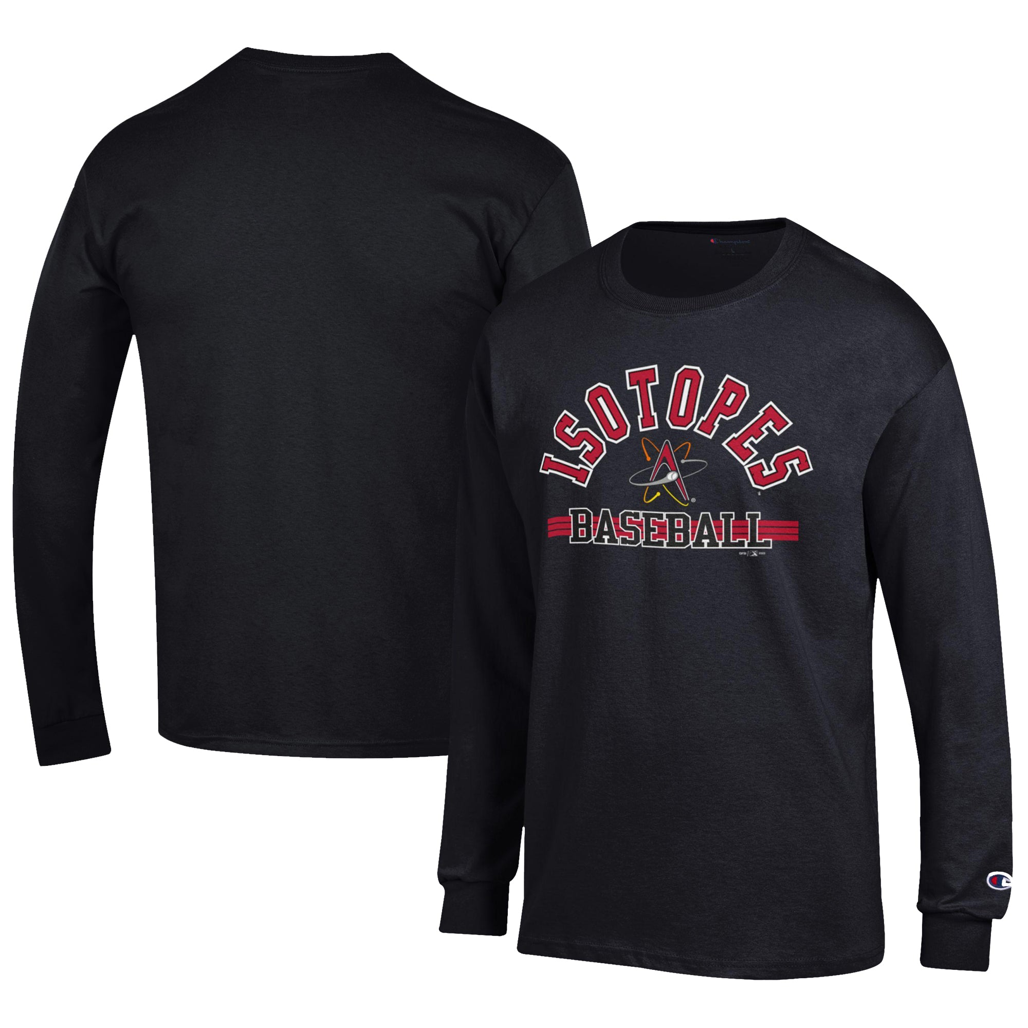 Men's Champion Black Albuquerque Isotopes Jersey Long Sleeve T-Shirt
