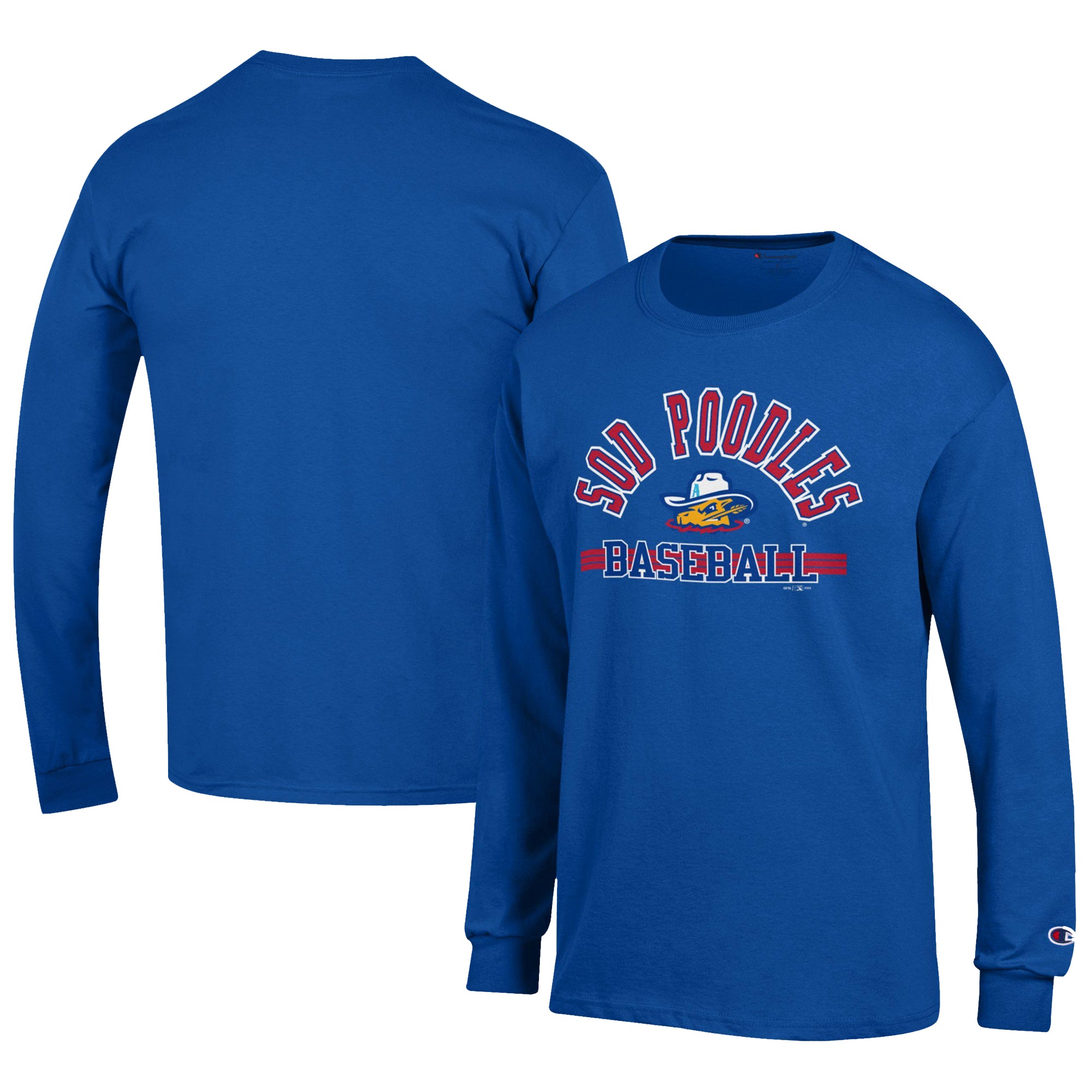 Men's Champion Royal Amarillo Sod Poodles Jersey Long Sleeve T-Shirt