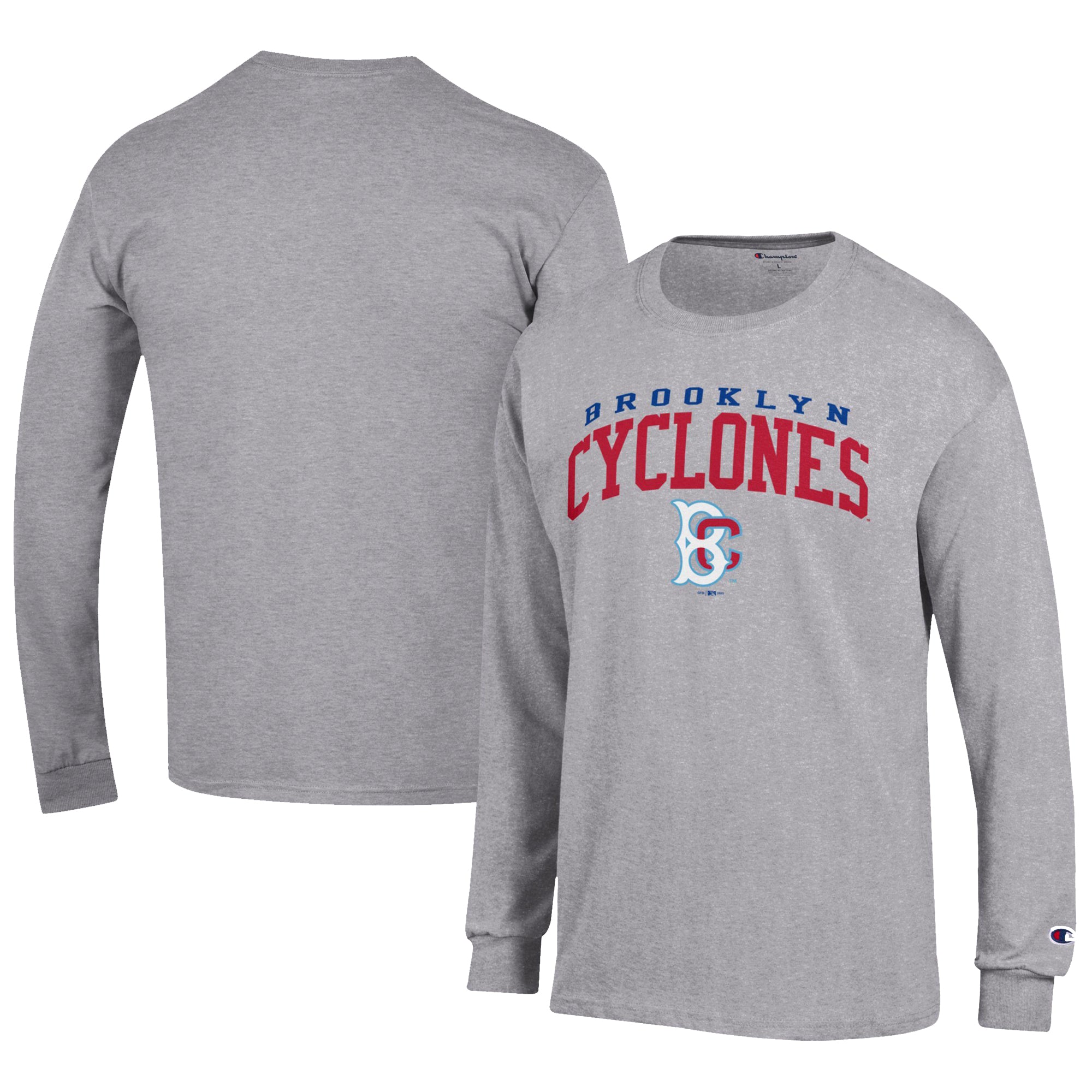 Men's Champion Gray Brooklyn Cyclones Jersey Long Sleeve T-Shirt