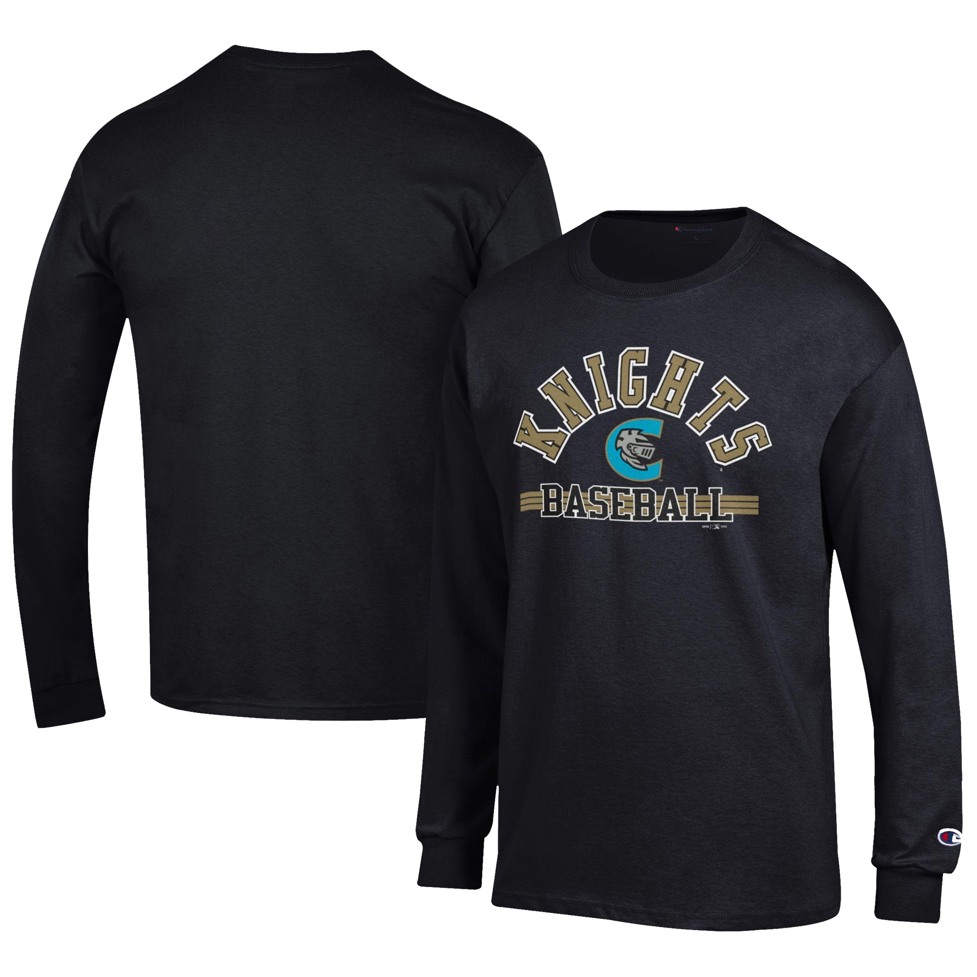 Men's Champion Black Charlotte Knights Jersey Long Sleeve T-Shirt