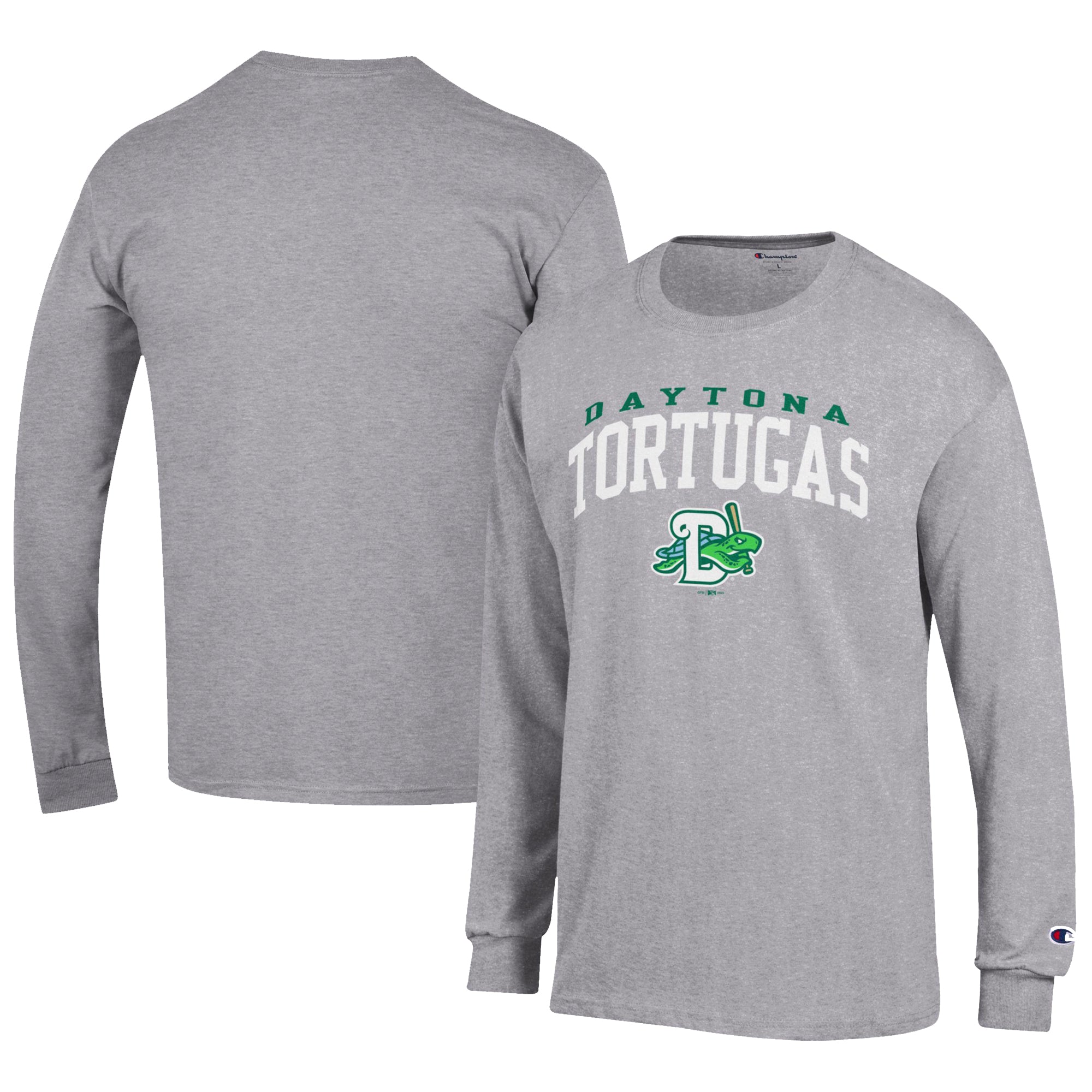Men's Champion Gray Daytona Tortugas Jersey Long Sleeve T-Shirt