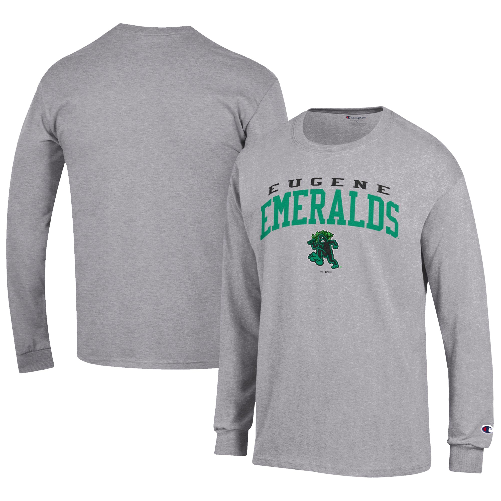 Men's Champion Gray Eugene Emeralds Jersey Long Sleeve T-Shirt
