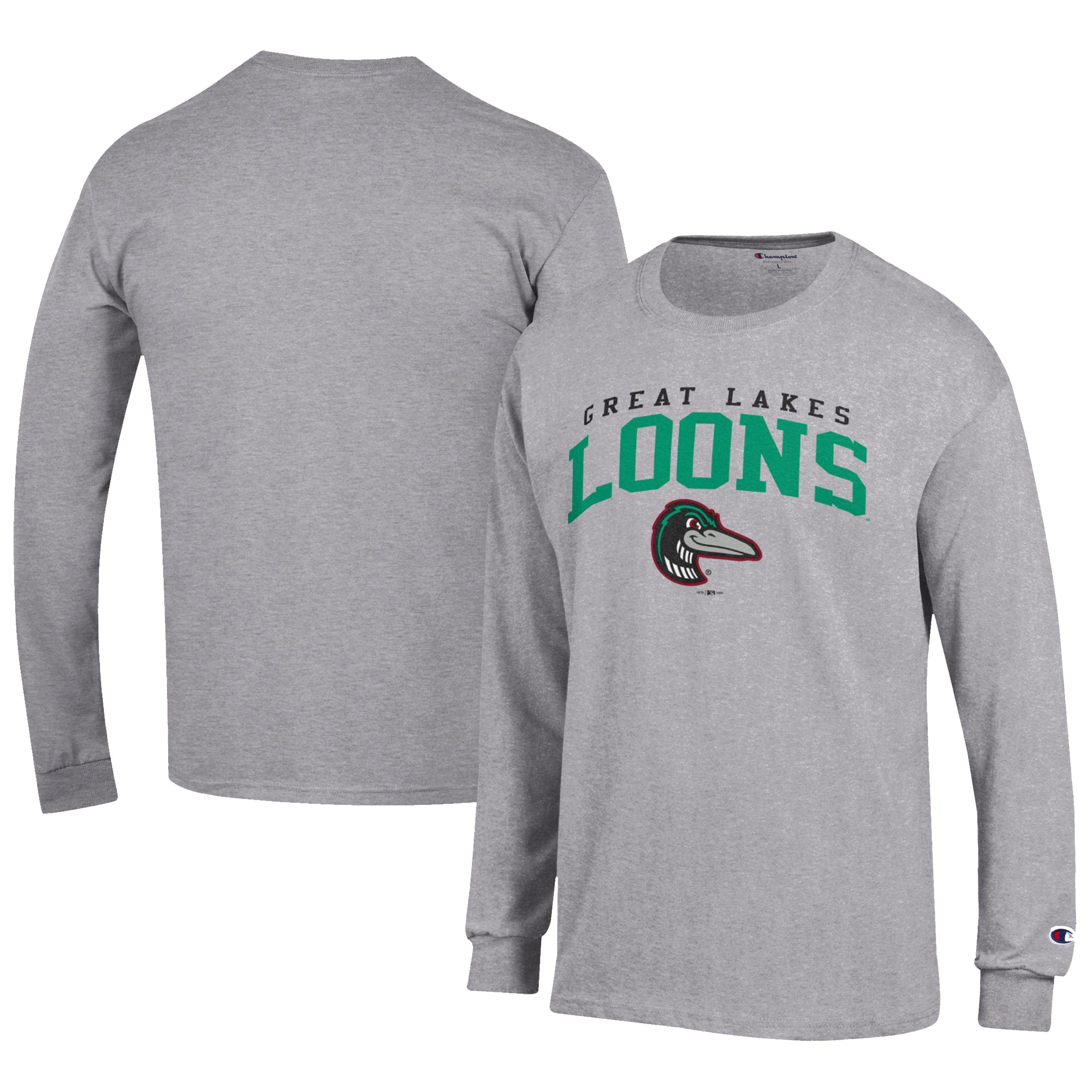 Men's Champion Gray Great Lakes Loons Jersey Long Sleeve T-Shirt