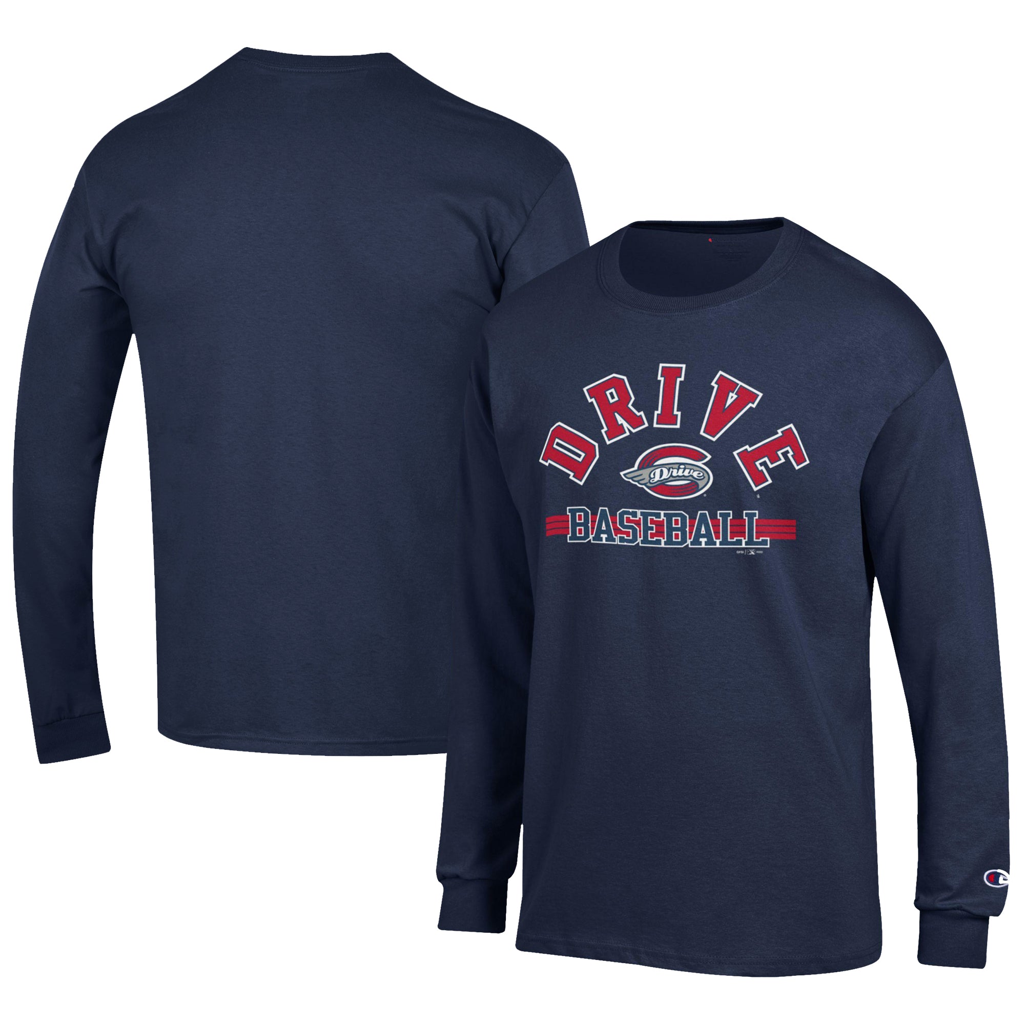 Men's Champion Navy Greenville Drive Jersey Long Sleeve T-Shirt