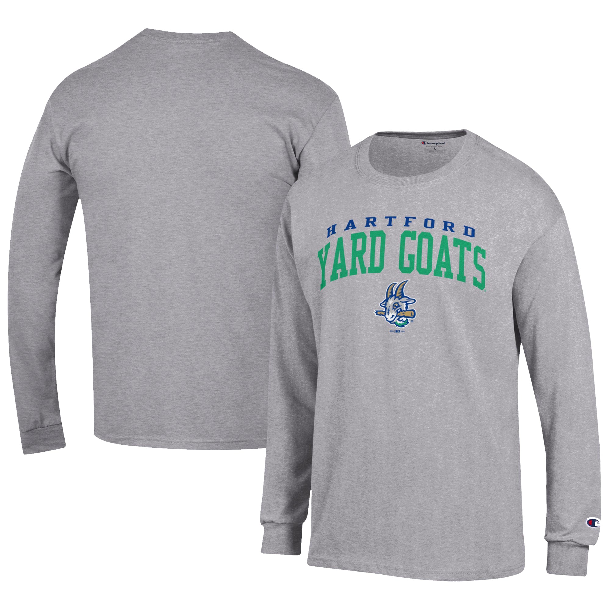 Men's Champion Gray Hartford Yard Goats Jersey Long Sleeve T-Shirt
