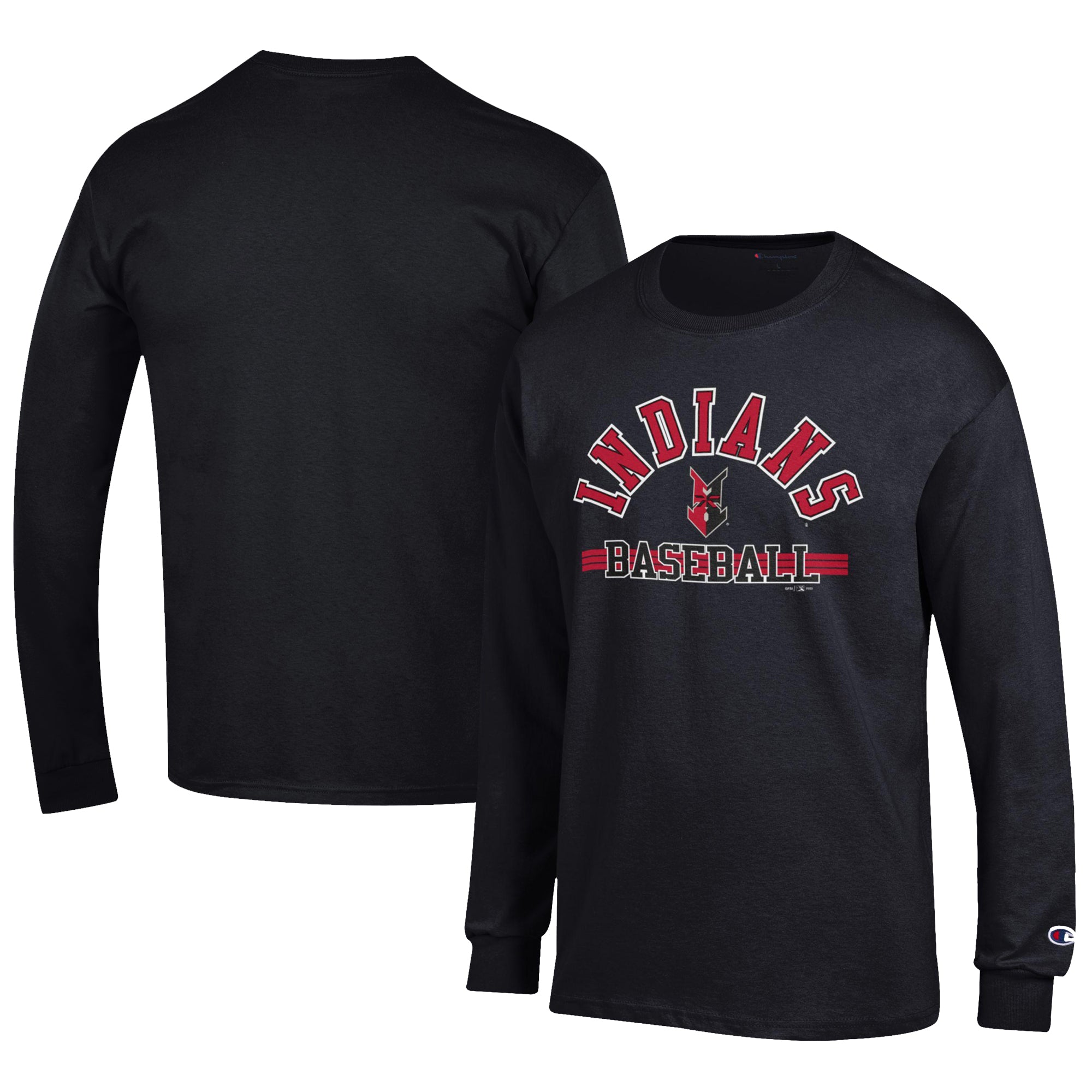 Men's Champion Black Indianapolis Indians Jersey Long Sleeve T-Shirt