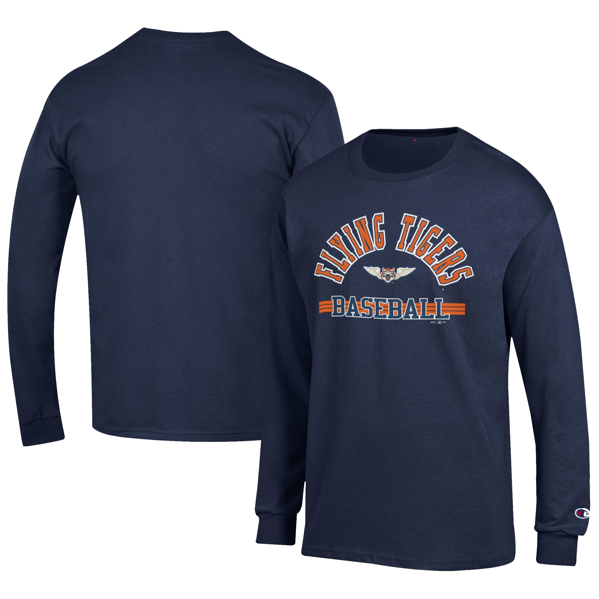 Men's Champion Navy Lakeland Flying Tigers Jersey Long Sleeve T-Shirt