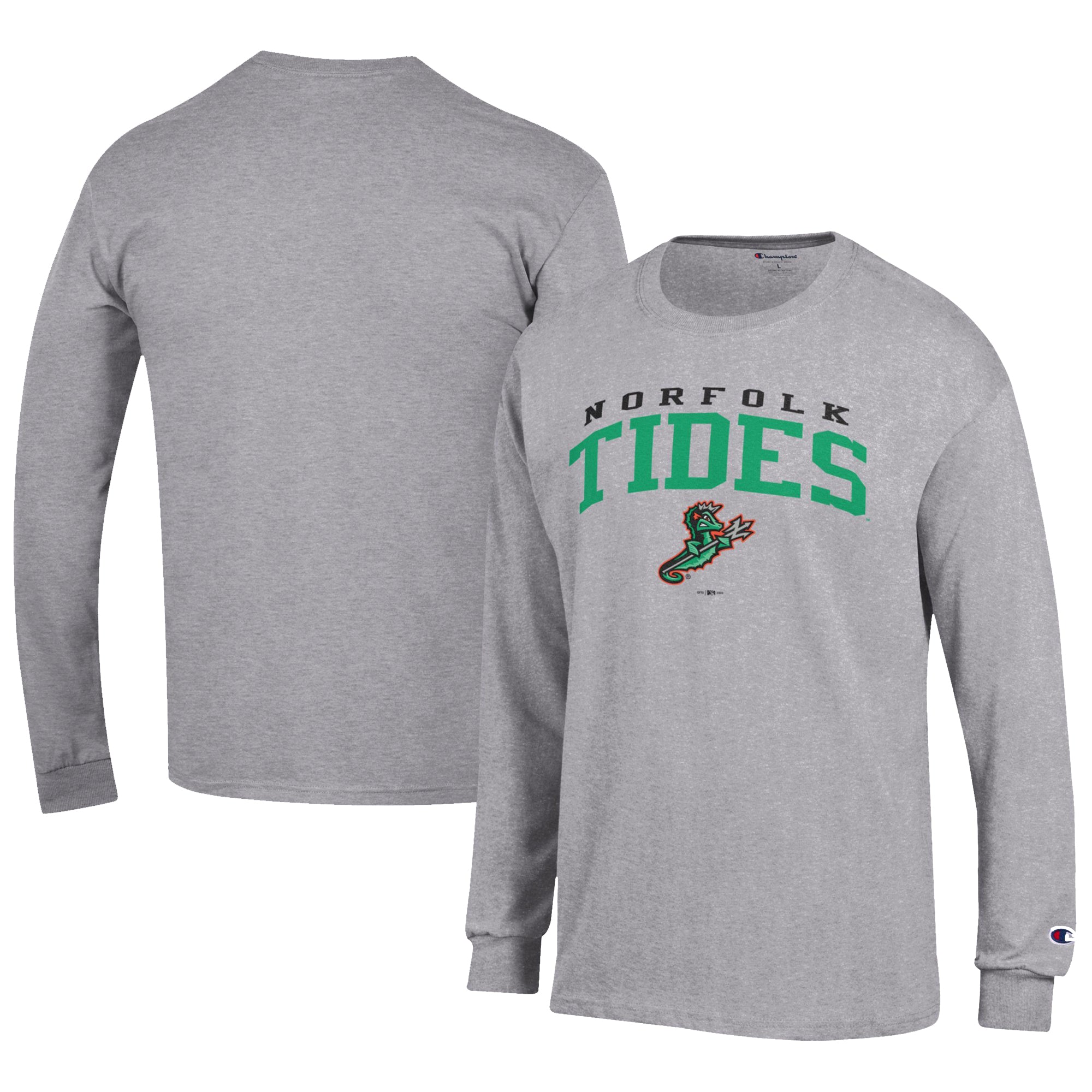 Men's Champion Gray Norfolk Tides Jersey Long Sleeve T-Shirt