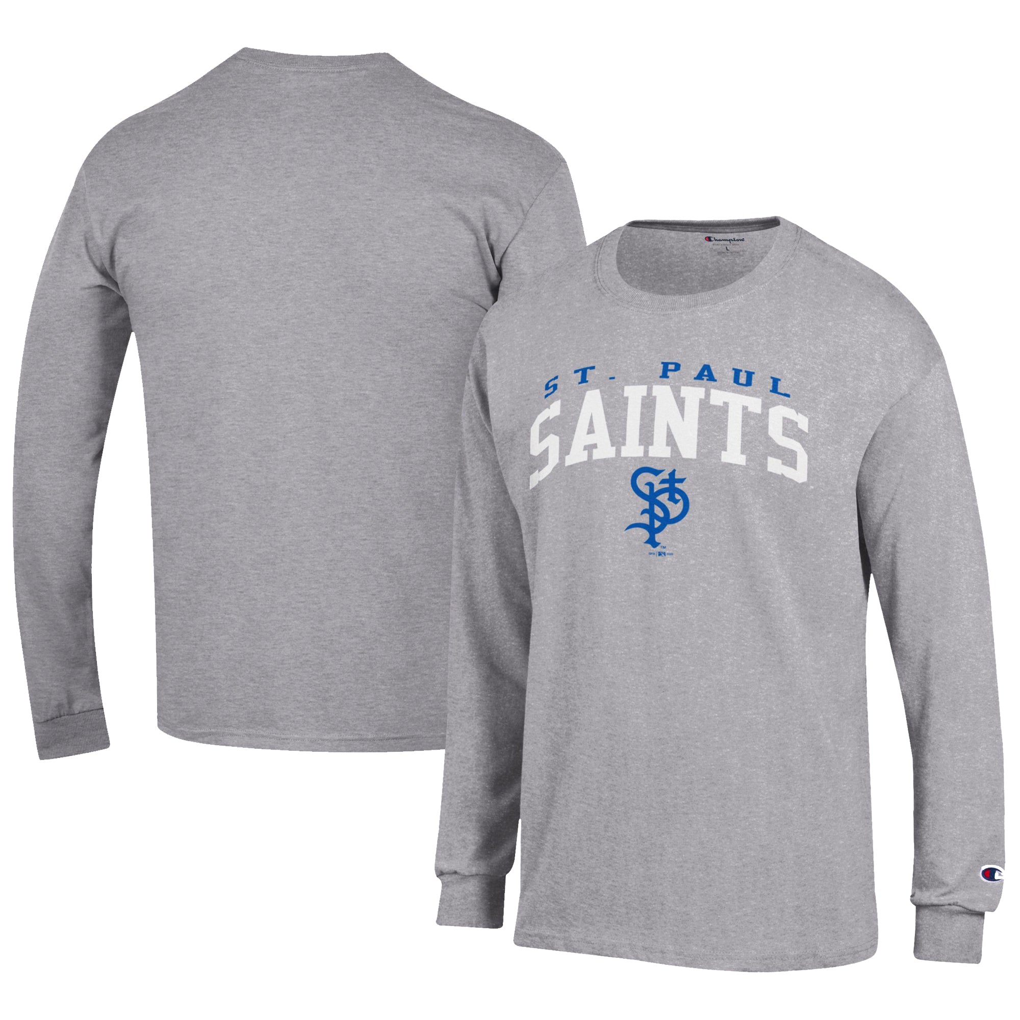 Men's Champion Gray St. Paul Saints Jersey Long Sleeve T-Shirt