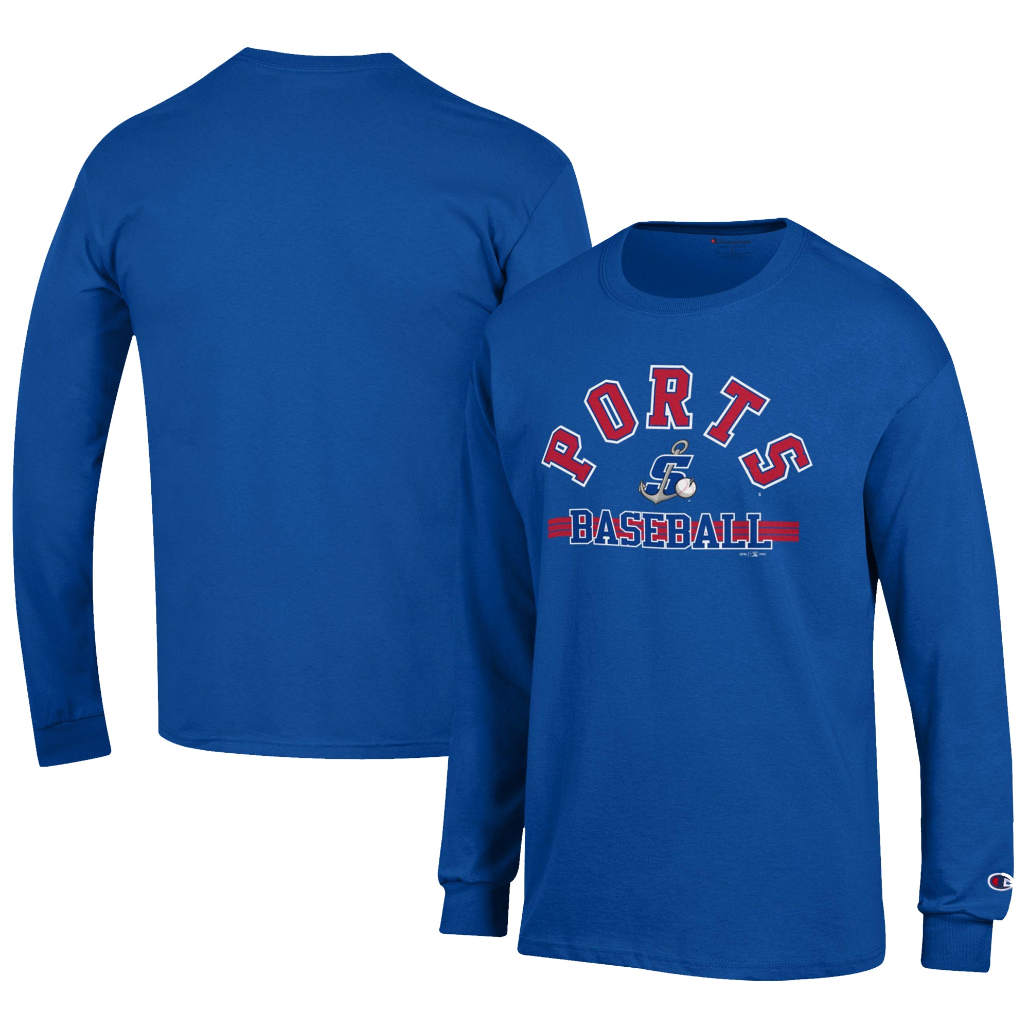 Men's Champion Royal Stockton Ports Jersey Long Sleeve T-Shirt