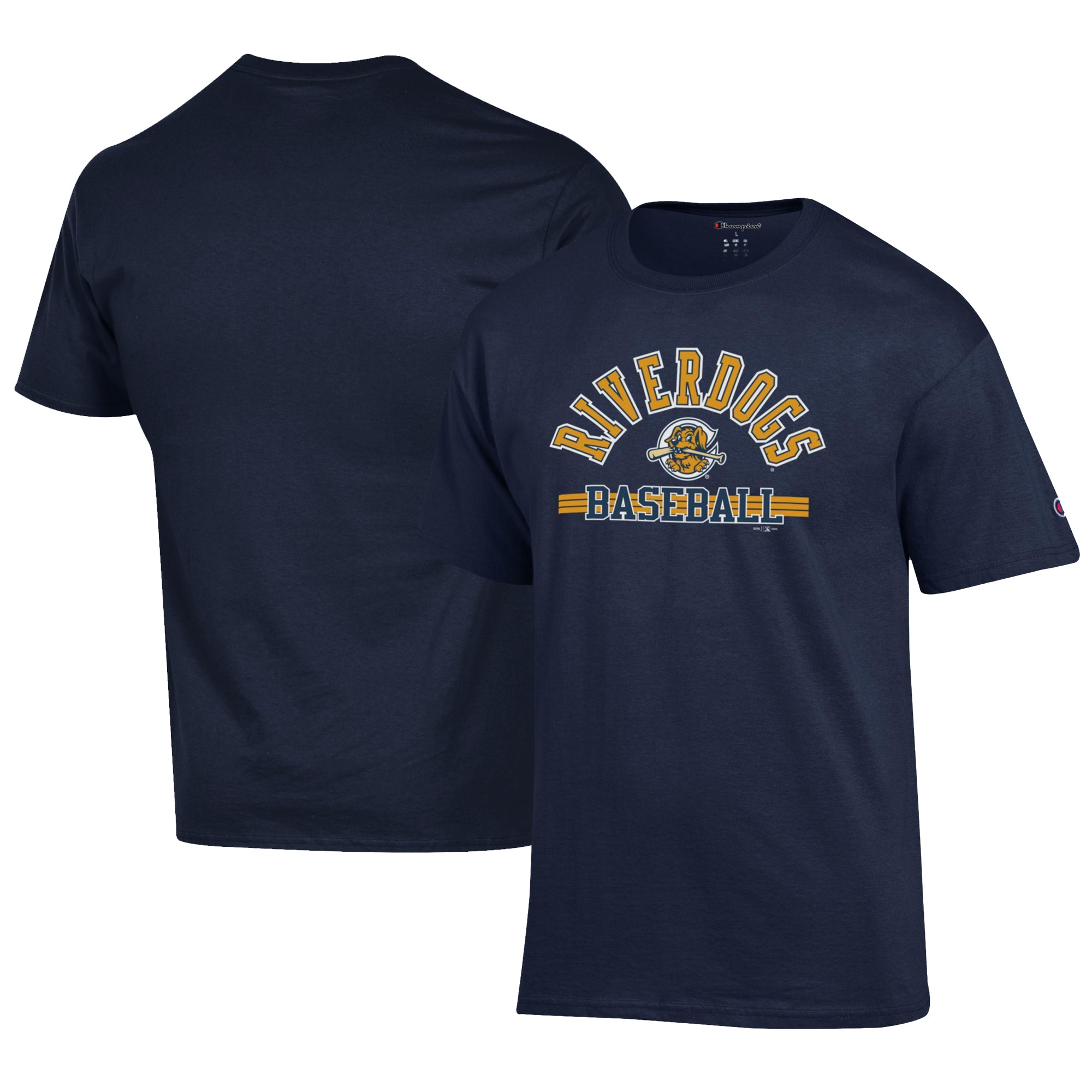 Men's Champion Navy Charleston RiverDogs Logo Jersey T-Shirt