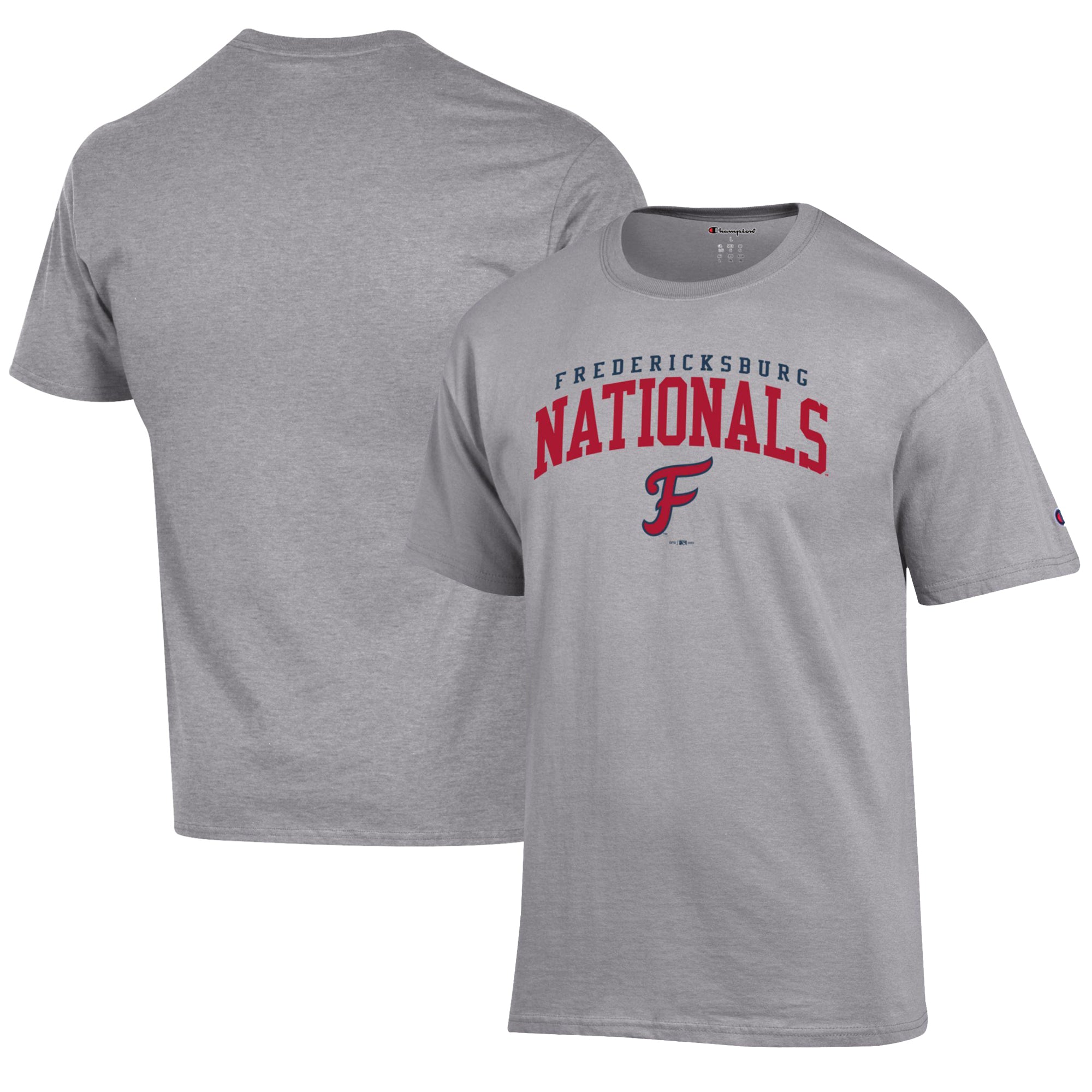 Men's Champion Gray Fredericksburg Nationals Jersey T-Shirt