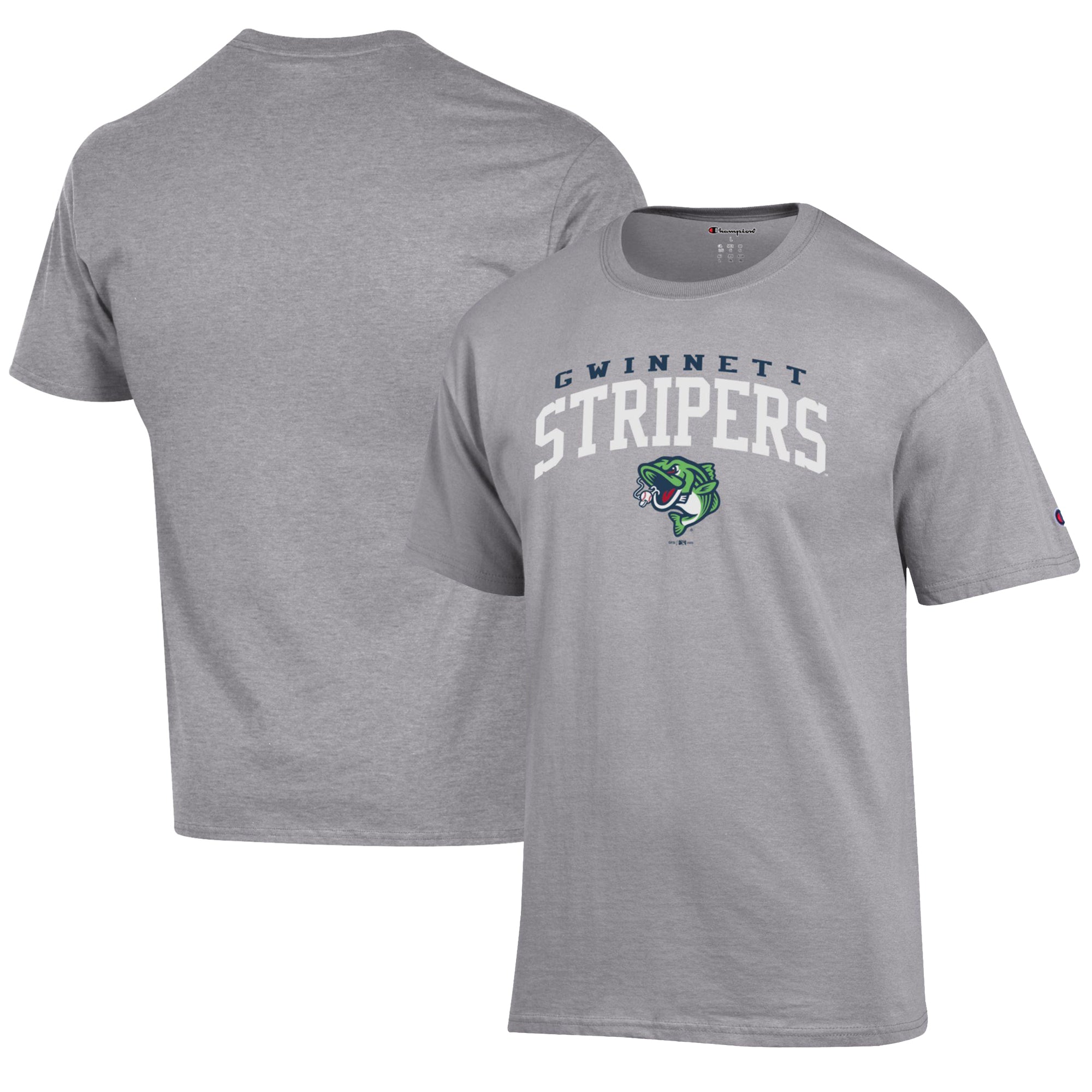 Men's Champion Gray Gwinnett Stripers Jersey T-Shirt