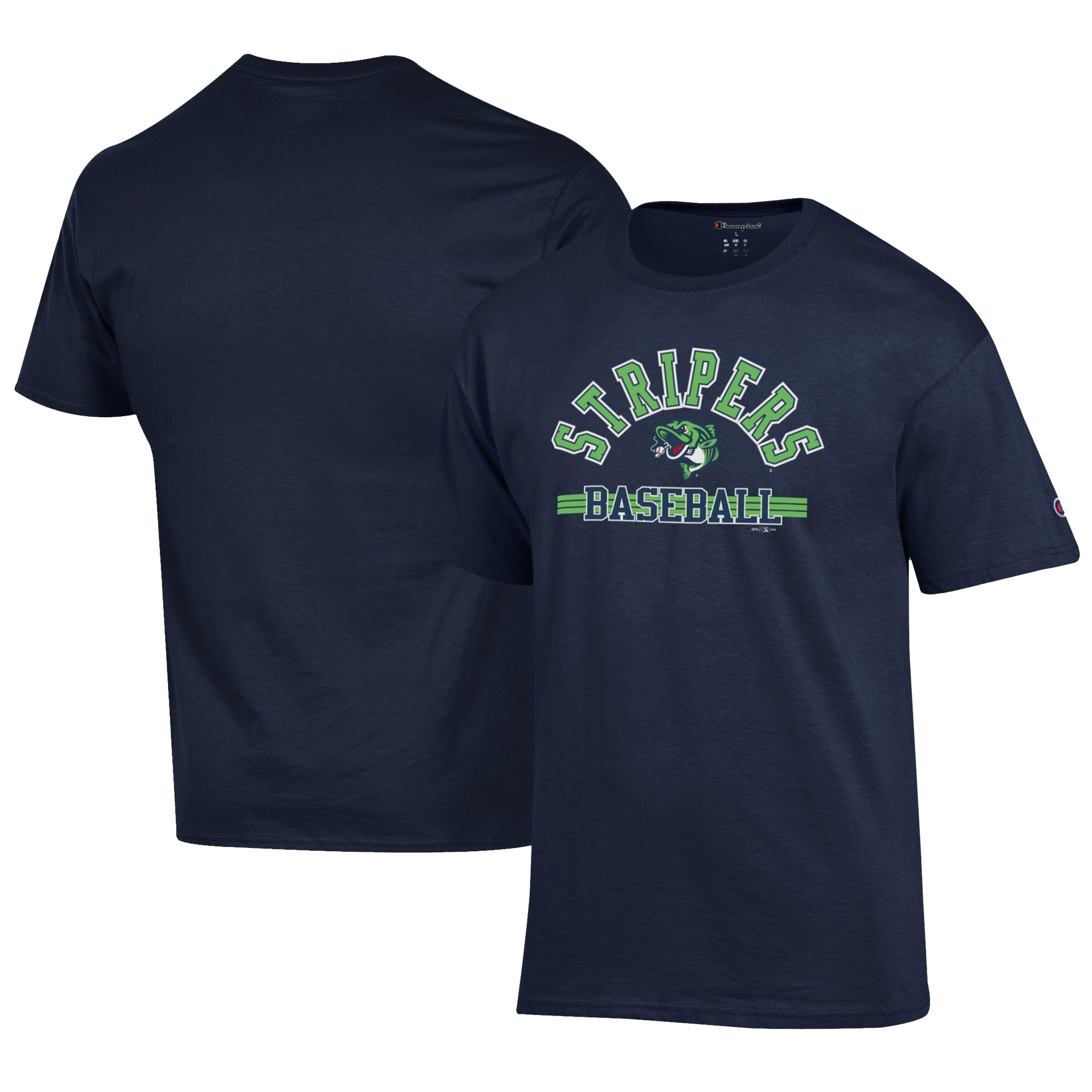 Men's Champion Navy Gwinnett Stripers Jersey T-Shirt