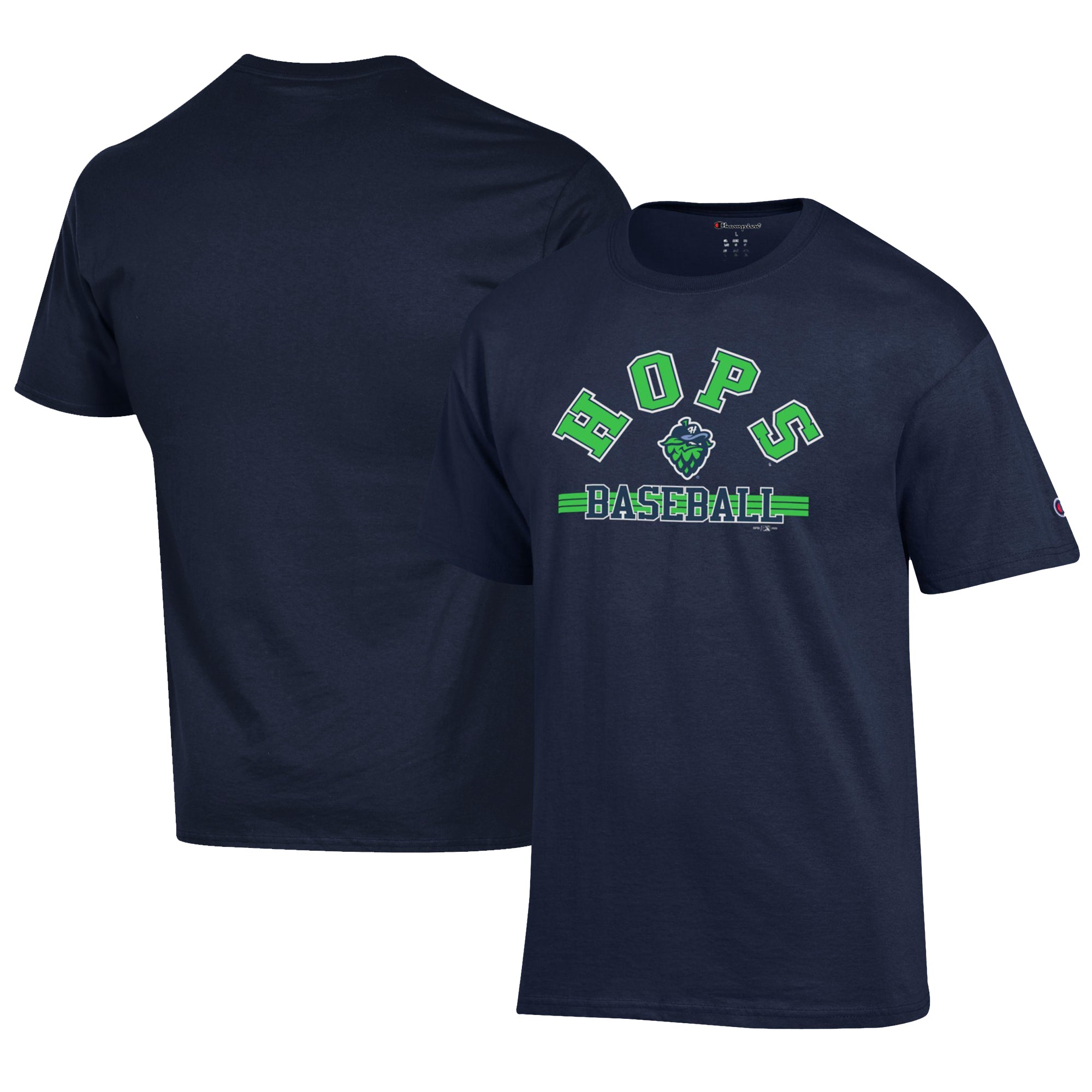 Men's Champion Navy Hillsboro Hops Logo Jersey T-Shirt