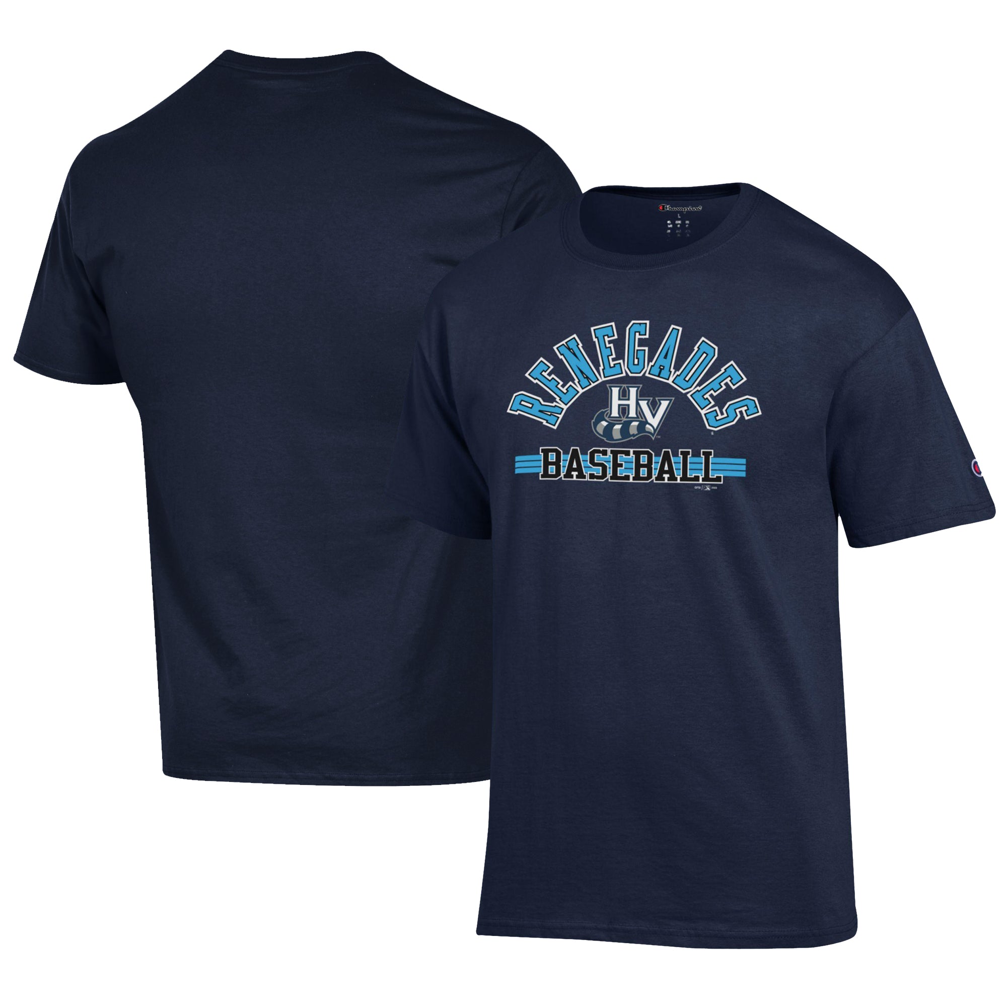 Men's Champion Navy Hudson Valley Renegades Jersey T-Shirt