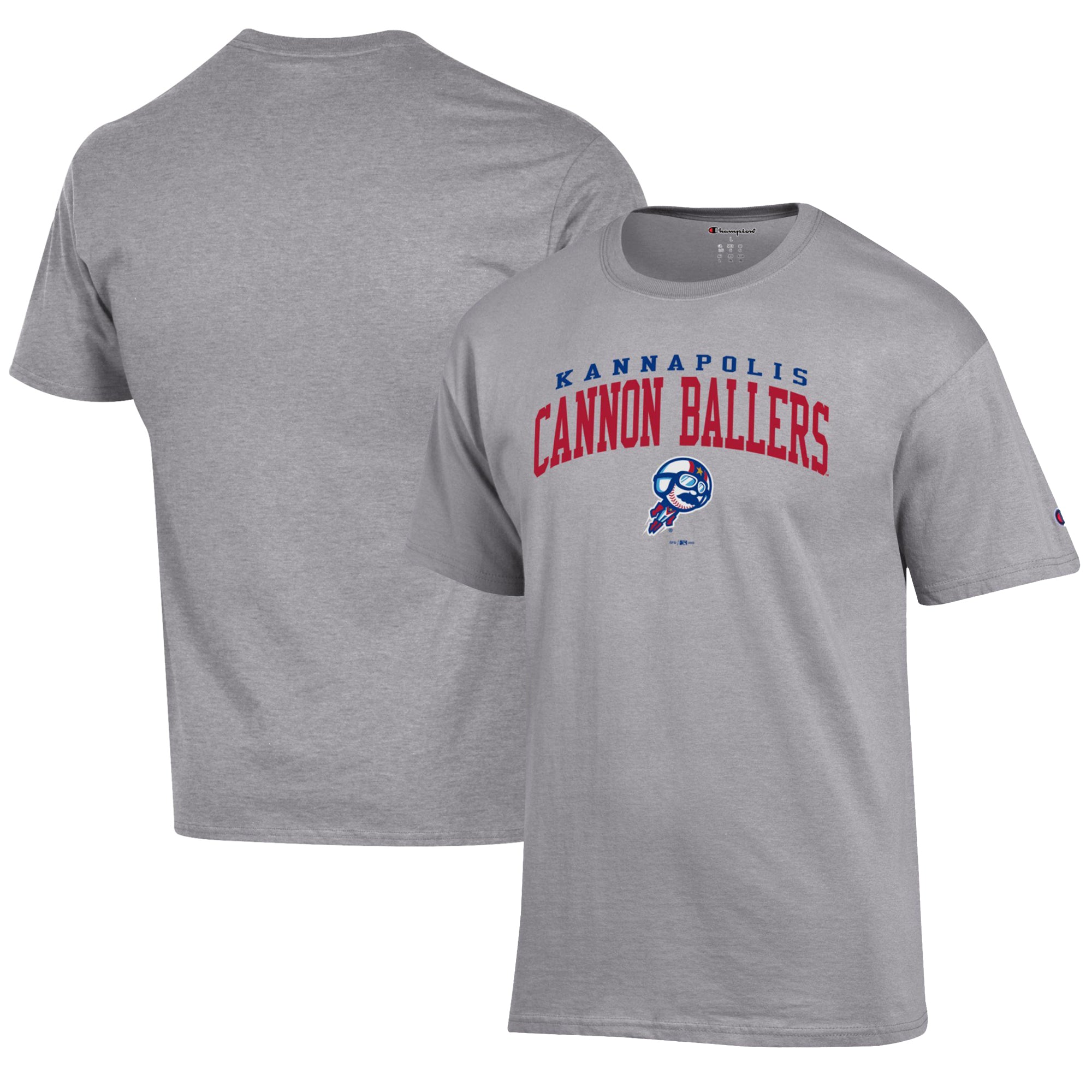 Men's Champion Gray Kannapolis Cannon Ballers Jersey T-Shirt