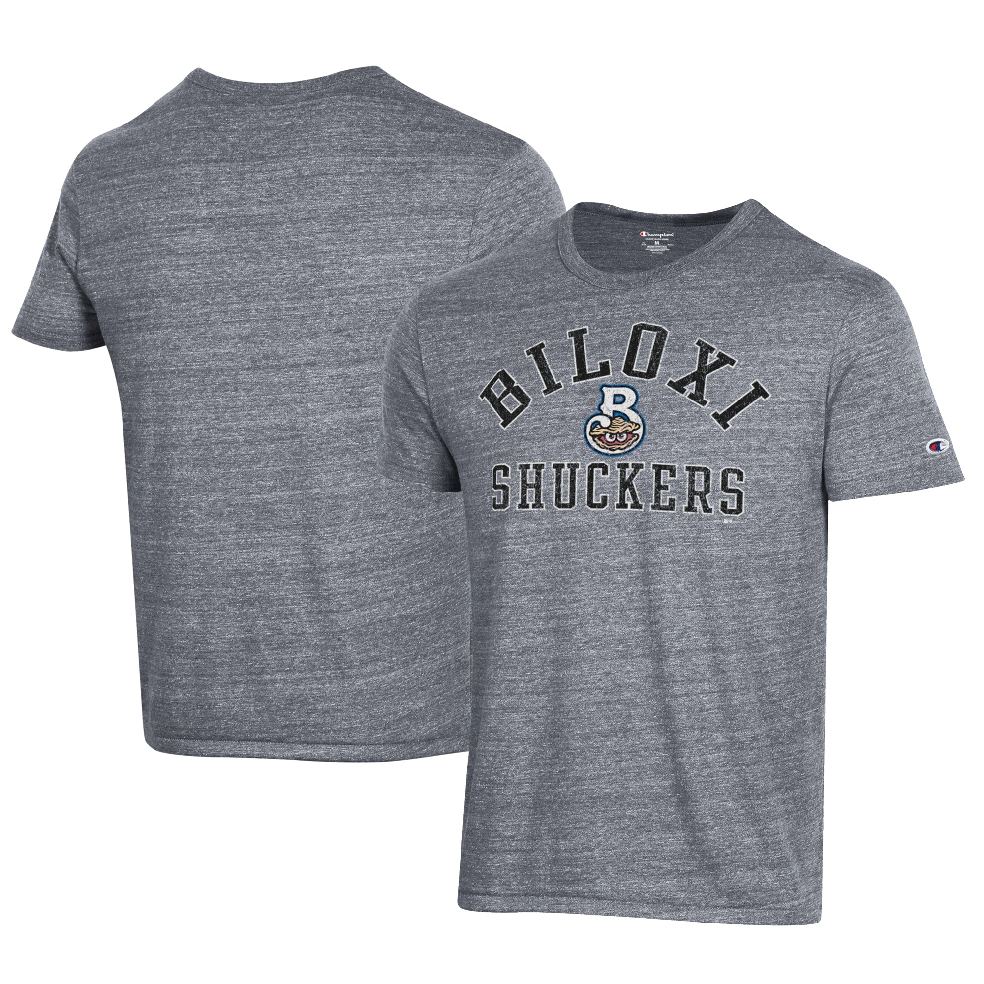 Men's Champion Gray Biloxi Shuckers Ultimate Tri-Blend T-Shirt