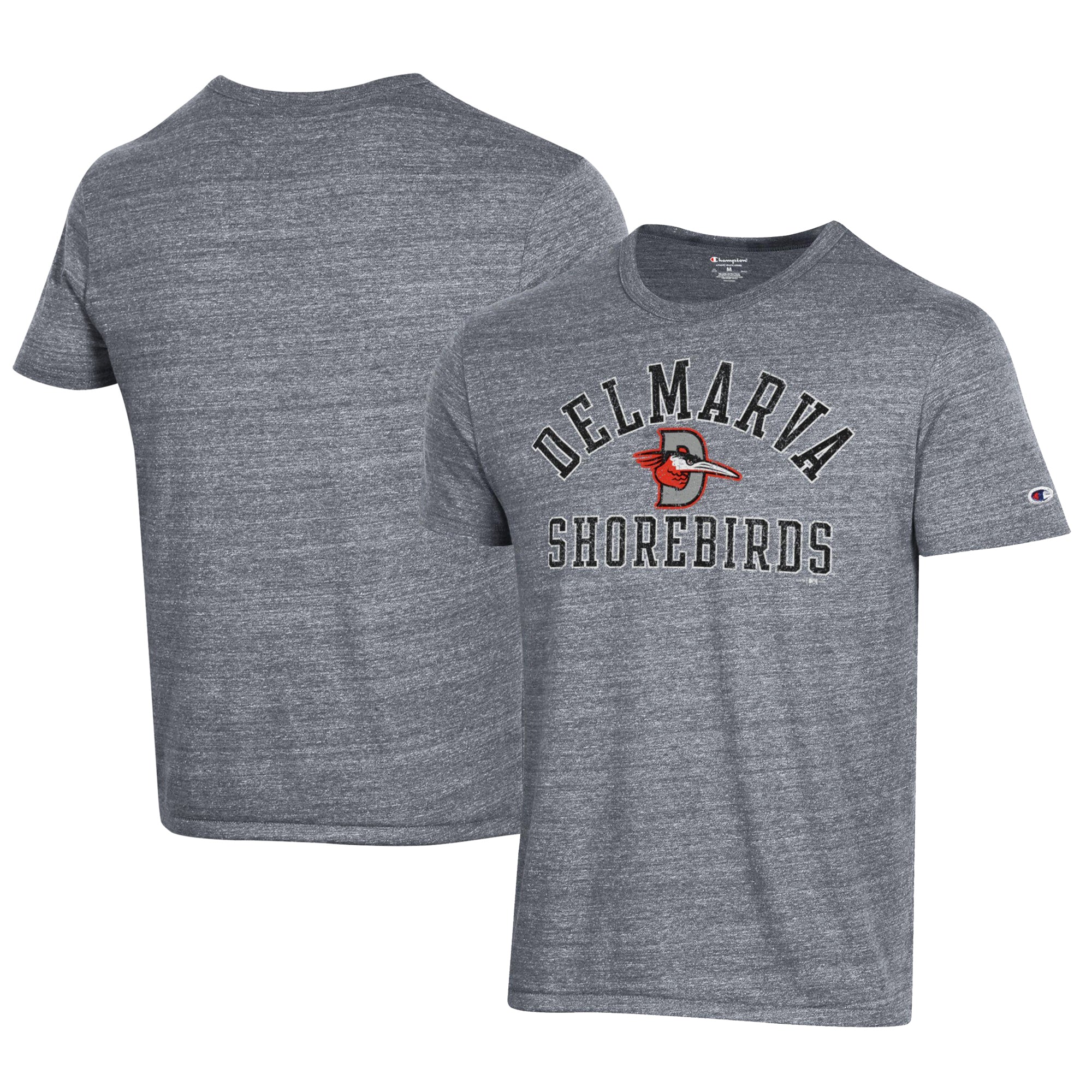 Men's Champion Gray Delmarva Shorebirds Ultimate Tri-Blend T-Shirt