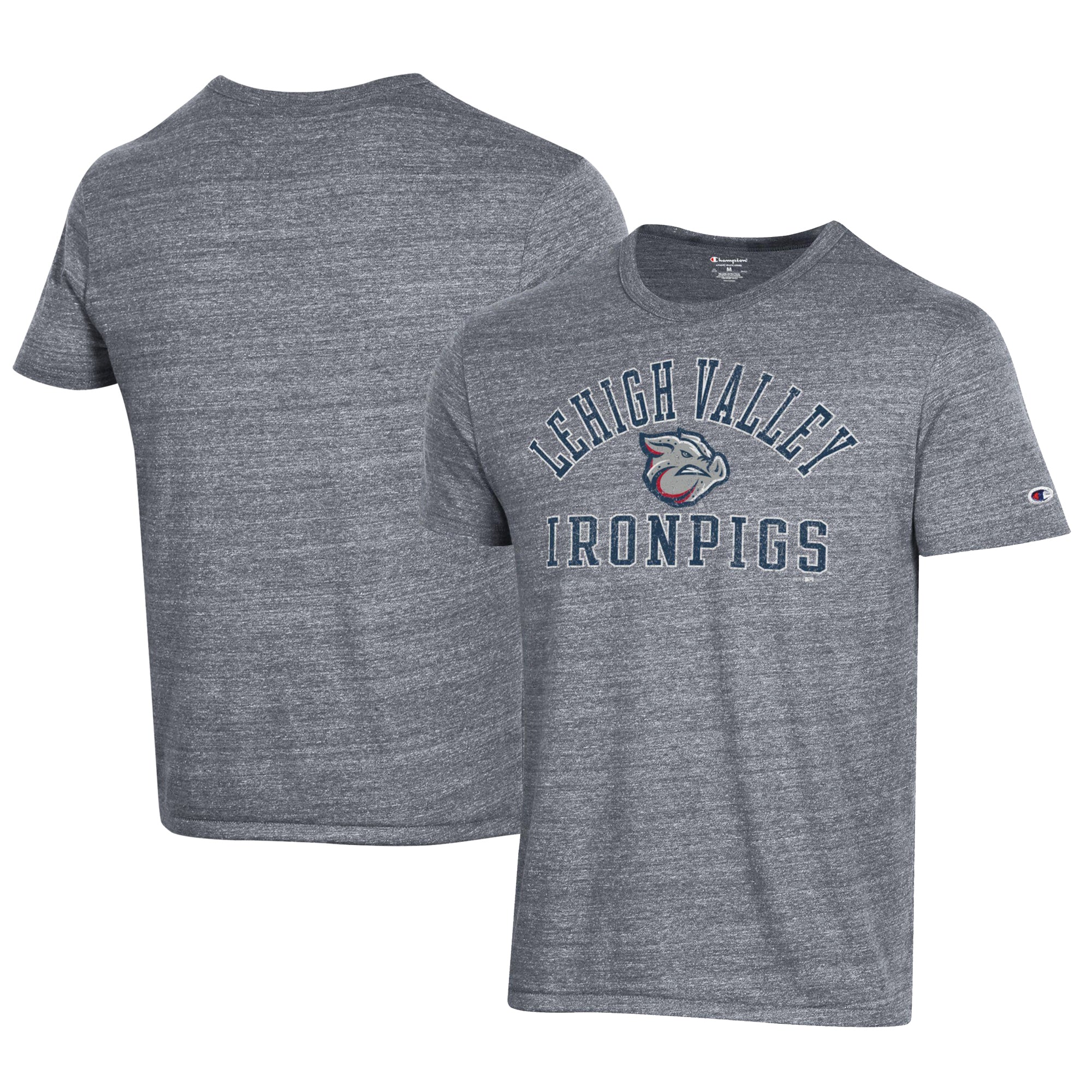 Men's Champion Gray Lehigh Valley IronPigs Ultimate Tri-Blend T-Shirt