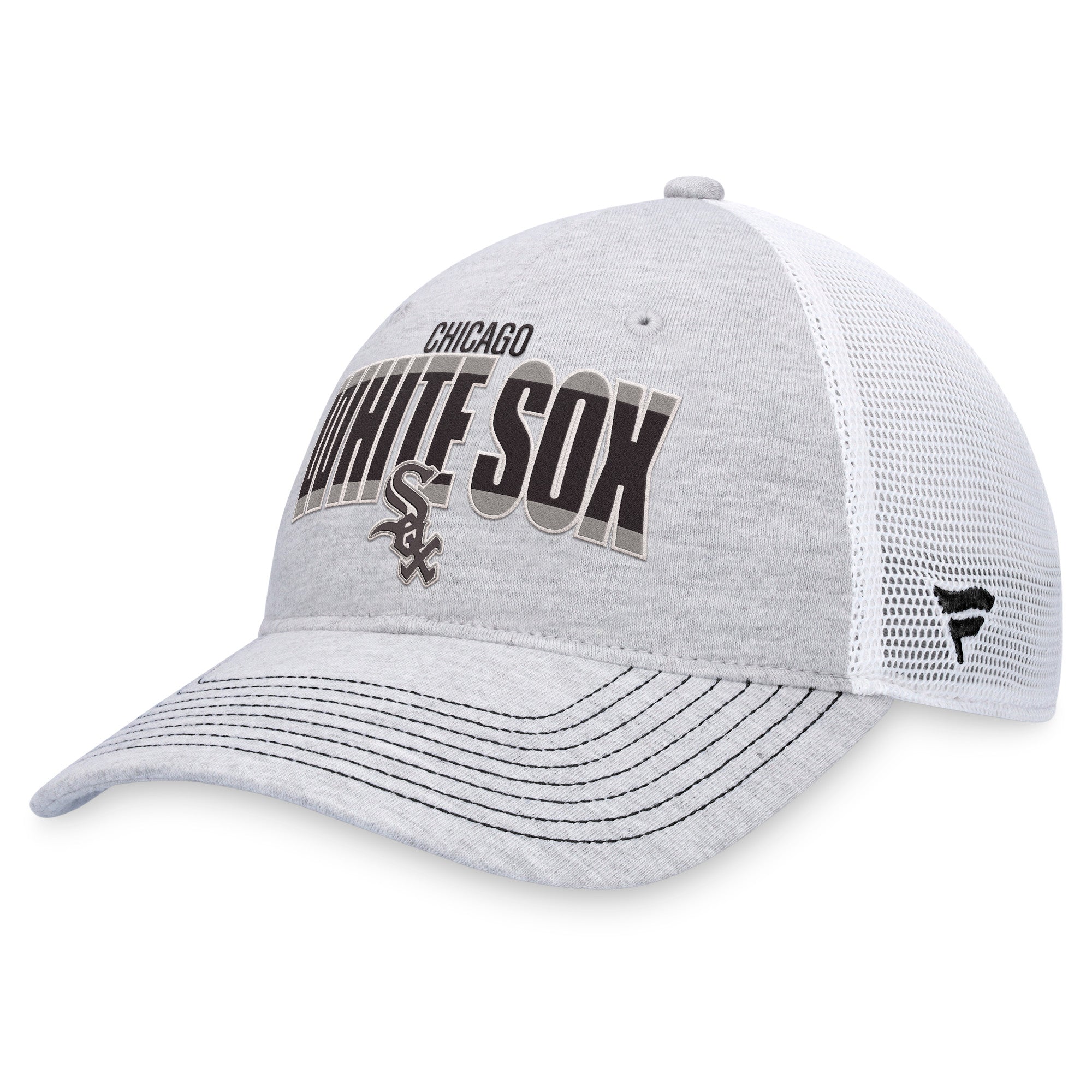 Men's Fanatics Heather Gray/White Chicago White Sox Logo Trucker Adjustable Hat