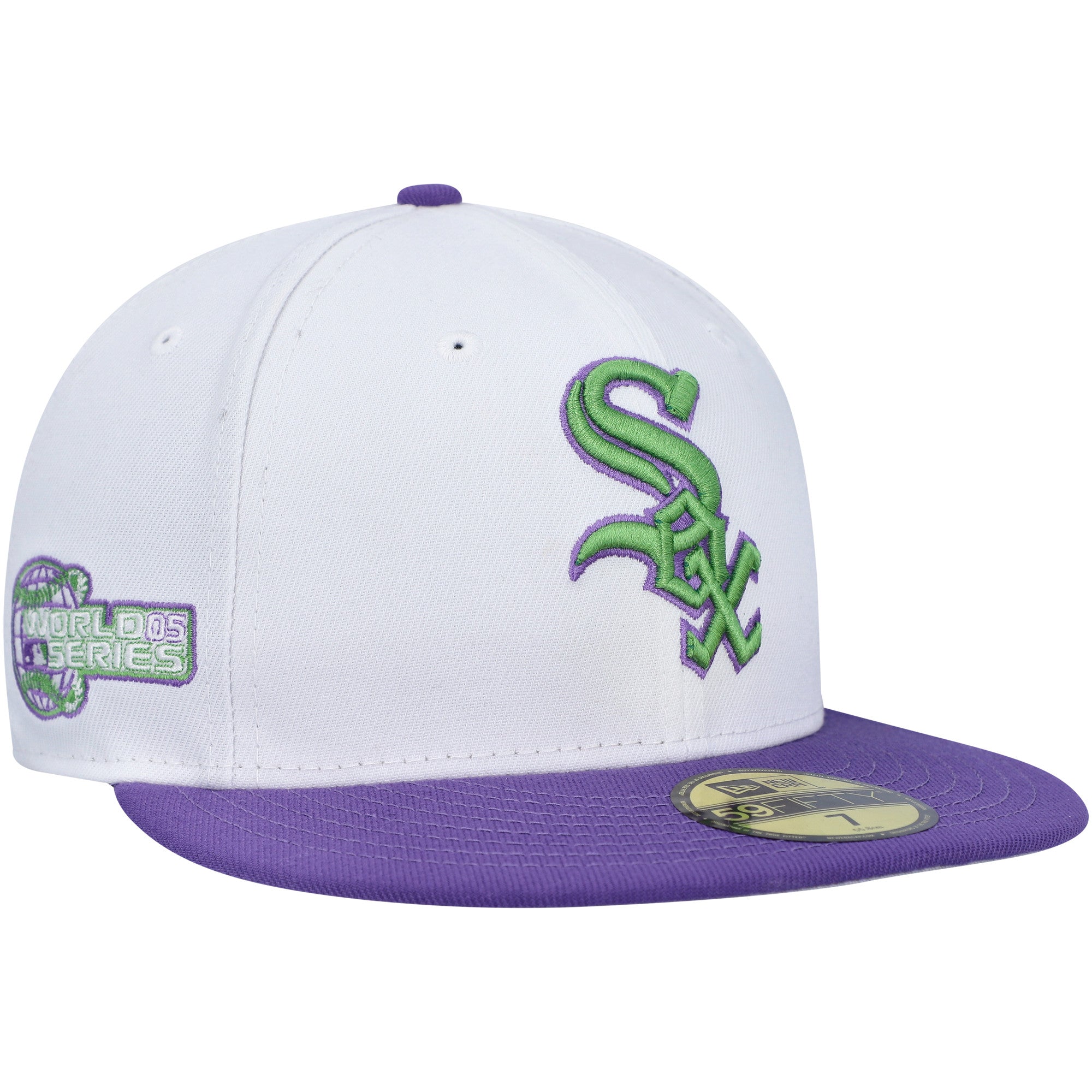 Men's New Era White Chicago White Sox  Side Patch 59FIFTY Fitted Hat
