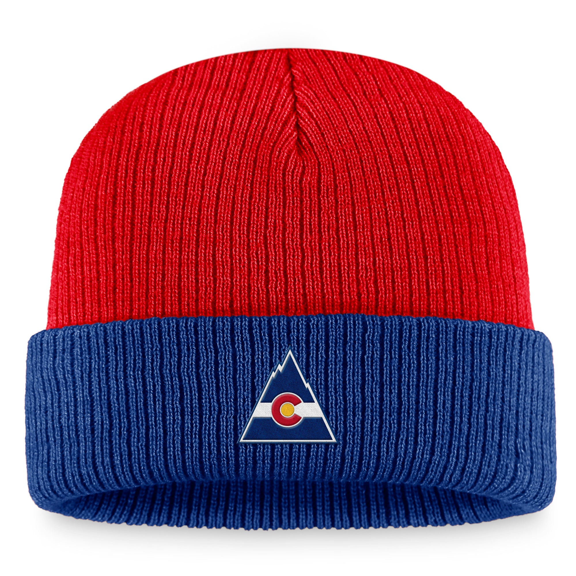 Men's Fanatics  Red/Blue Colorado Rockies Heritage Vintage Cuffed Knit Hat