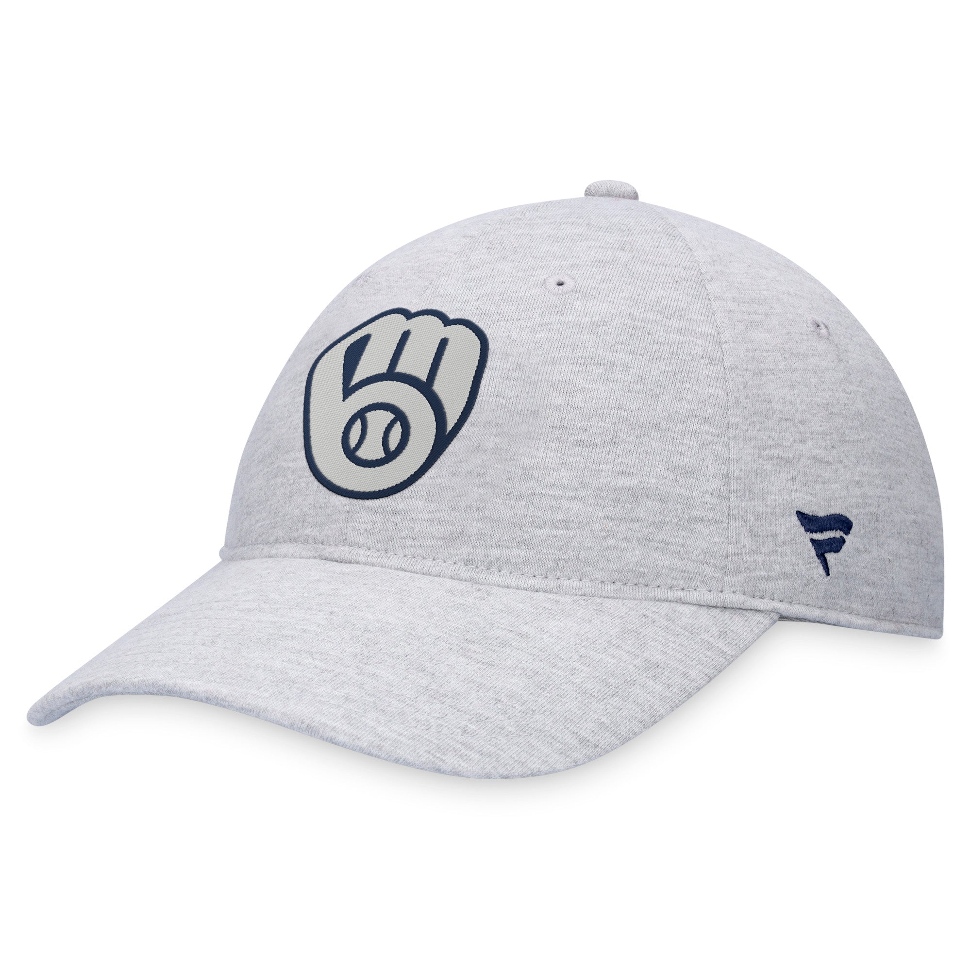 Men's Fanatics Gray Milwaukee Brewers Logo Adjustable Hat