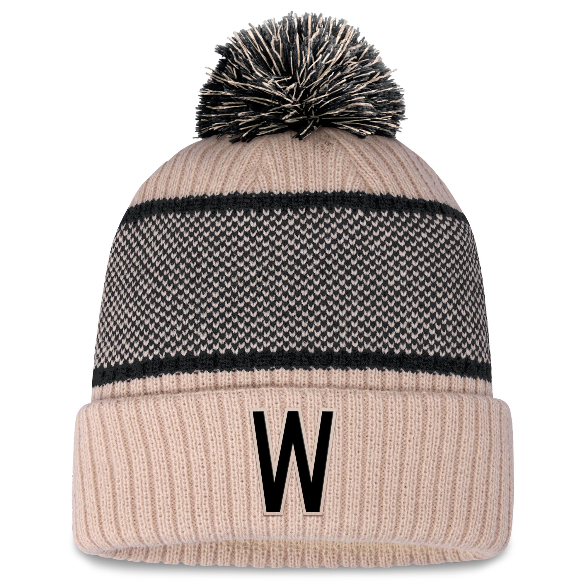 Women's Fanatics Natural/Black Washington Senators Cuffed Knit Hat with Pom