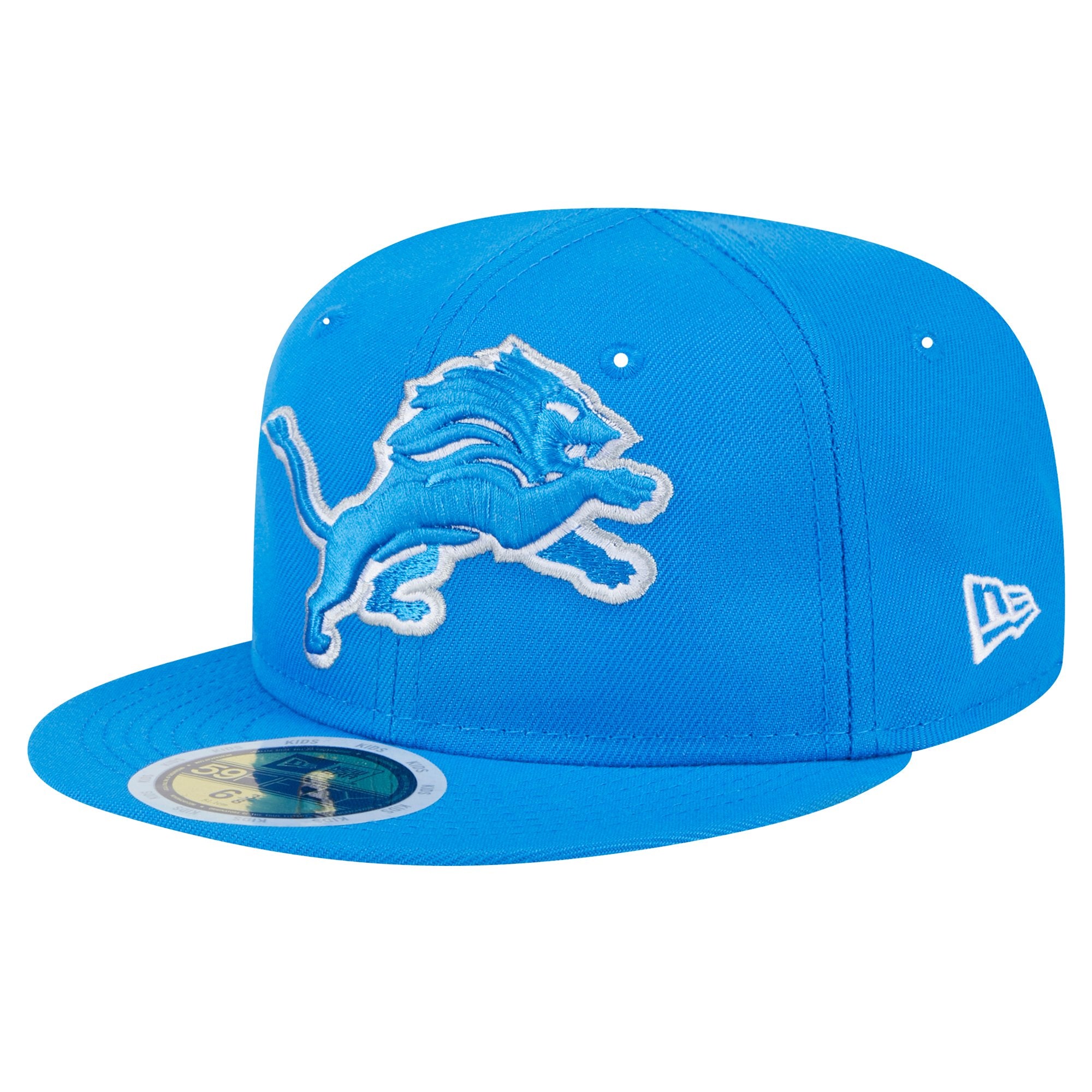Youth New Era Blue Detroit Lions  Main 59FIFTY Fitted Hat