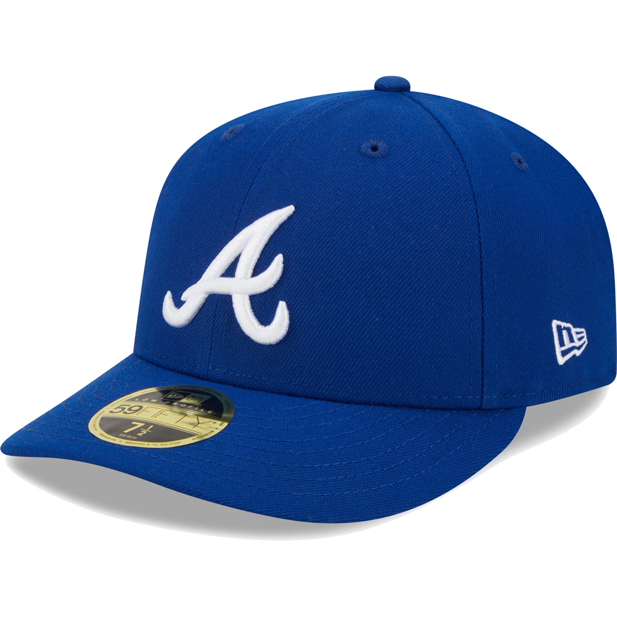 Men's New Era  Royal Atlanta Braves White Logo Low Profile 59FIFTY Fitted Hat