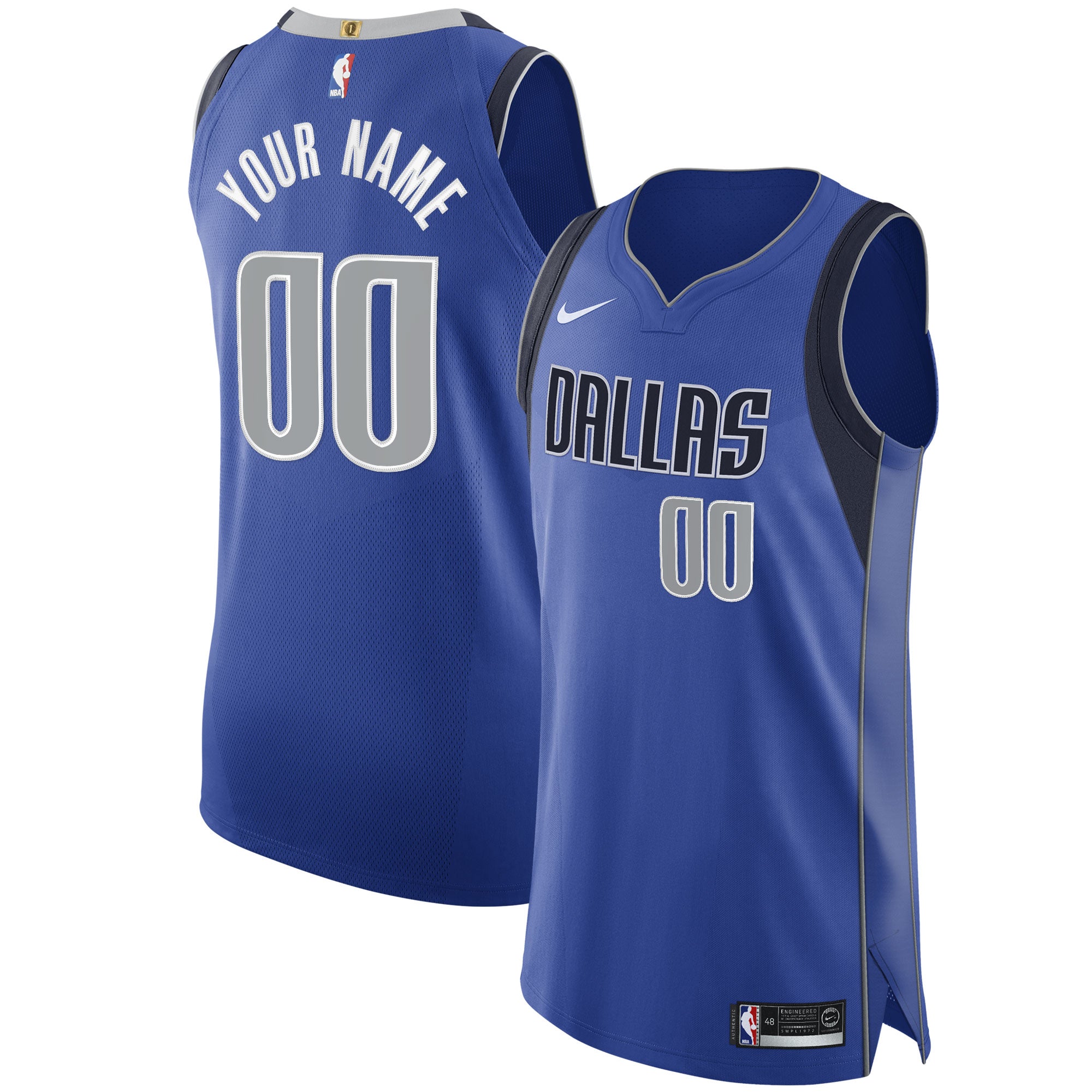 Men's Nike Royal Dallas Mavericks 2020/21 Authentic Custom Jersey - Icon Edition