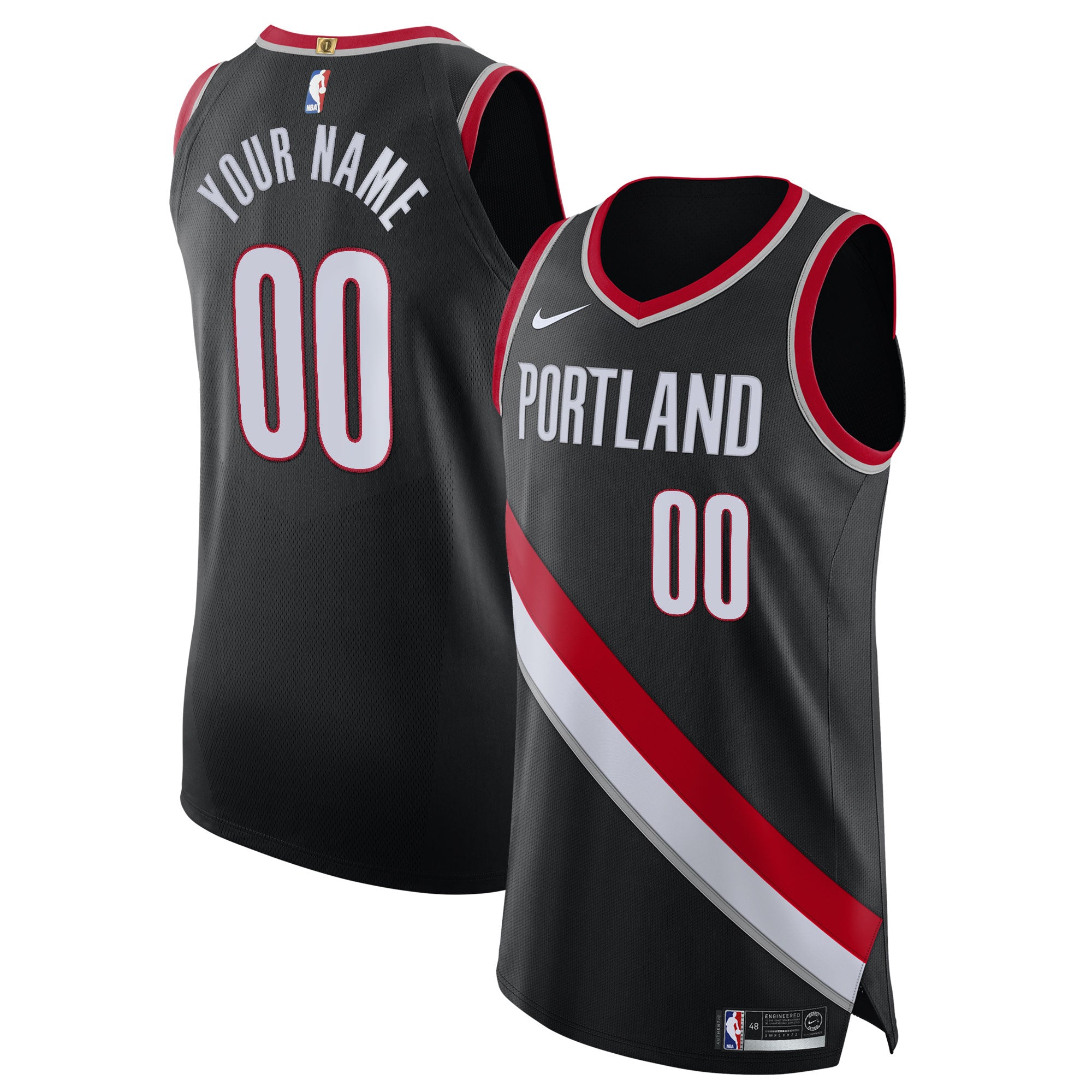 Men's Nike Black Portland Trail Blazers 2020/21 Authentic Custom Jersey - Icon Edition