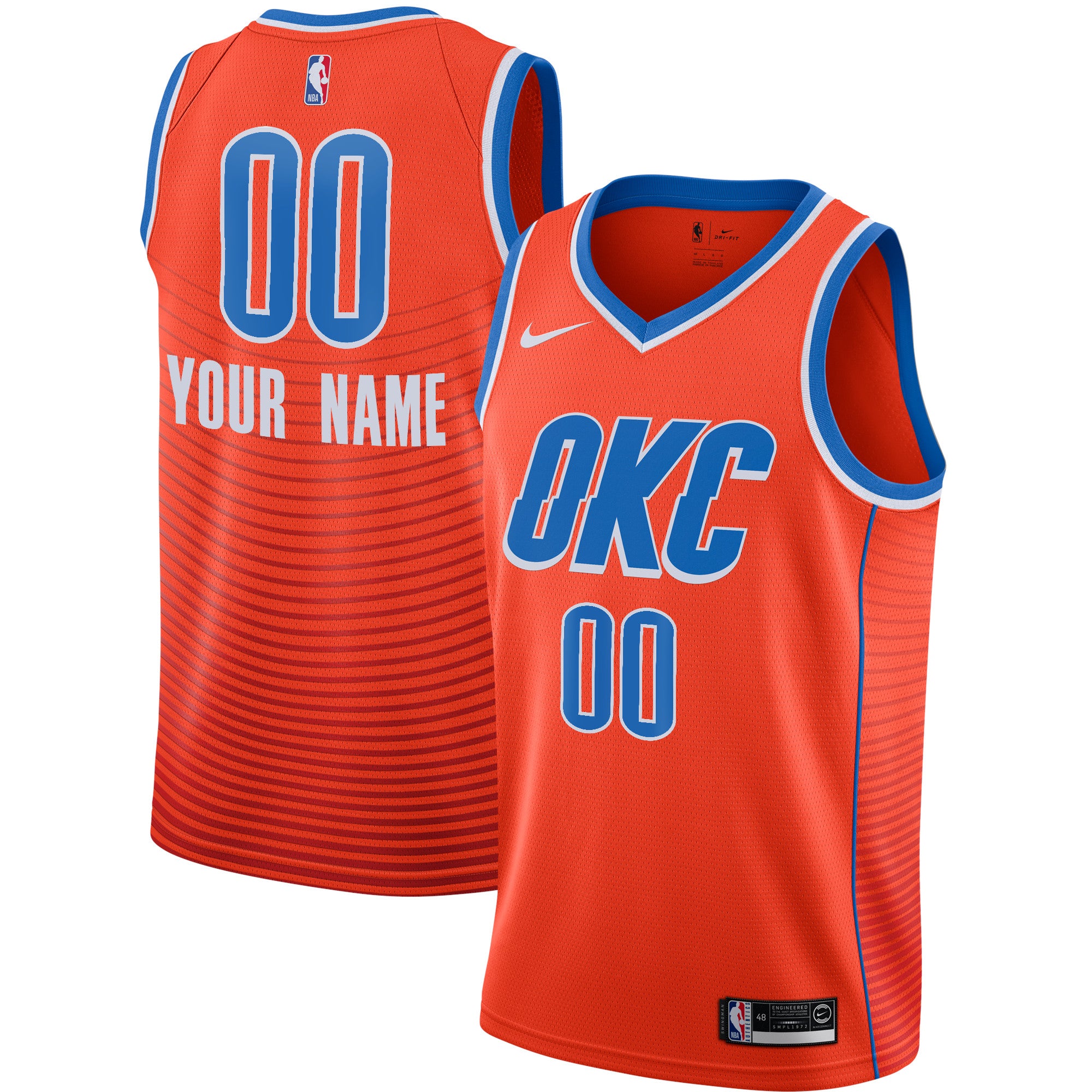 Men's Jordan Brand Orange Oklahoma City Thunder Swingman Custom Jersey - Statement Edition