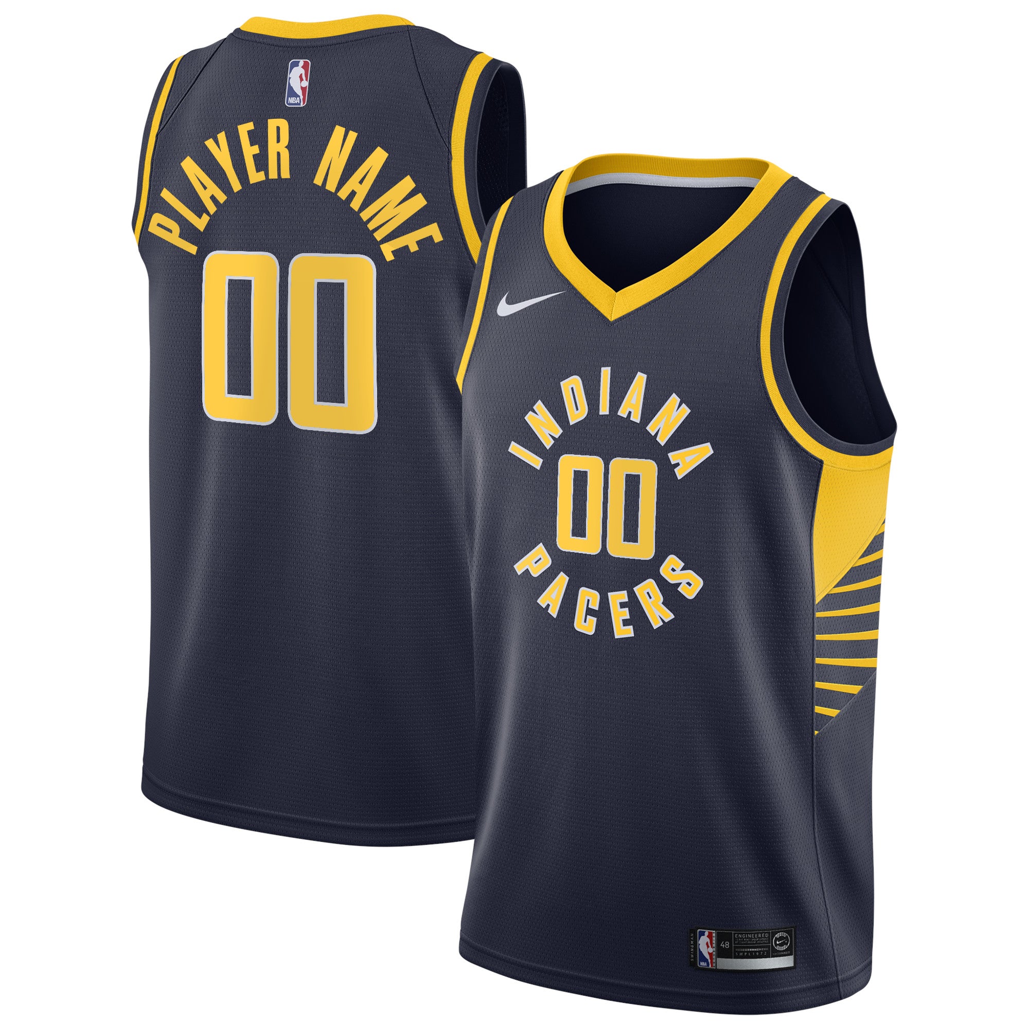Men's Nike Navy Indiana Pacers Swingman Custom Jersey - Icon Edition