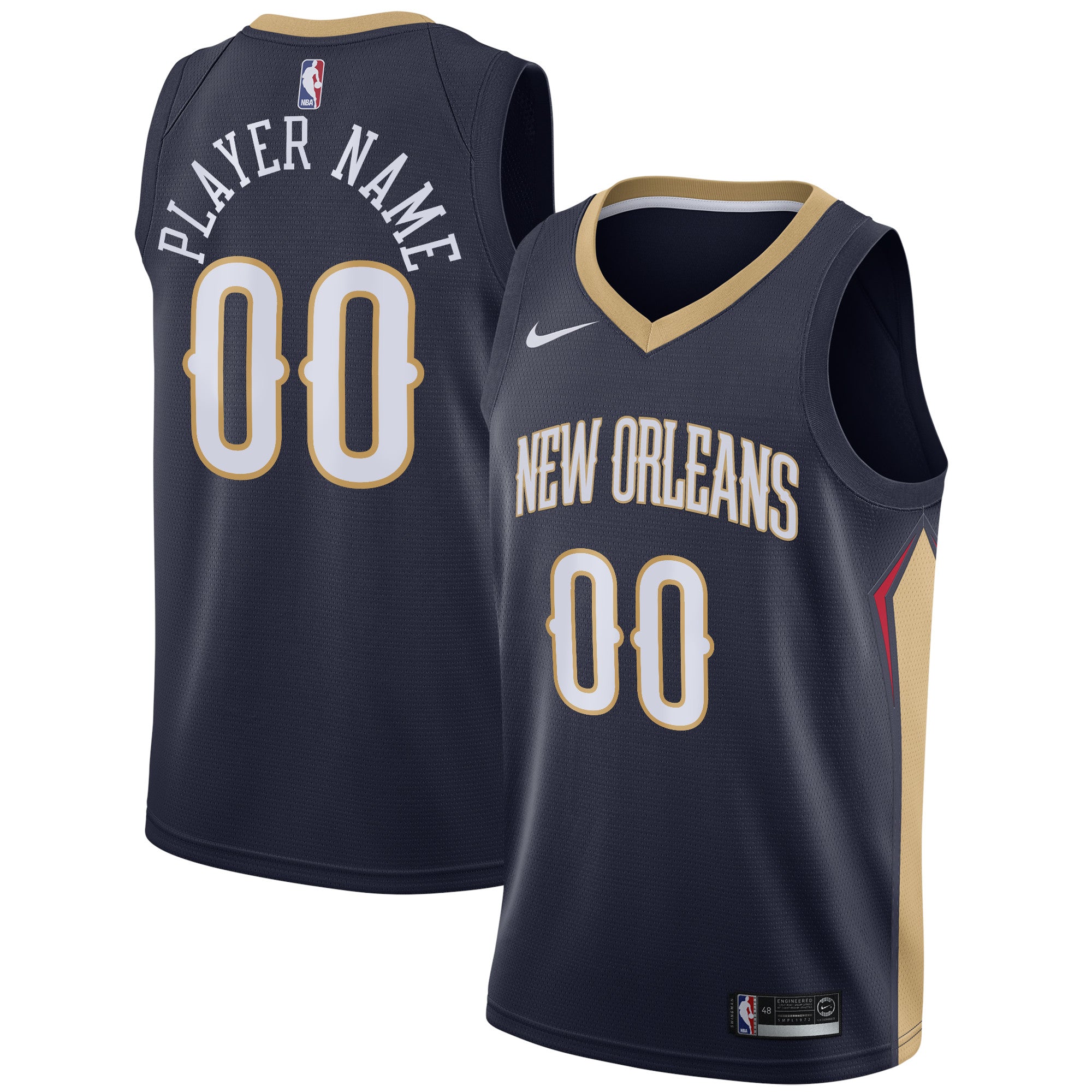 Men's Nike Navy New Orleans Pelicans Swingman Custom Jersey - Icon Edition