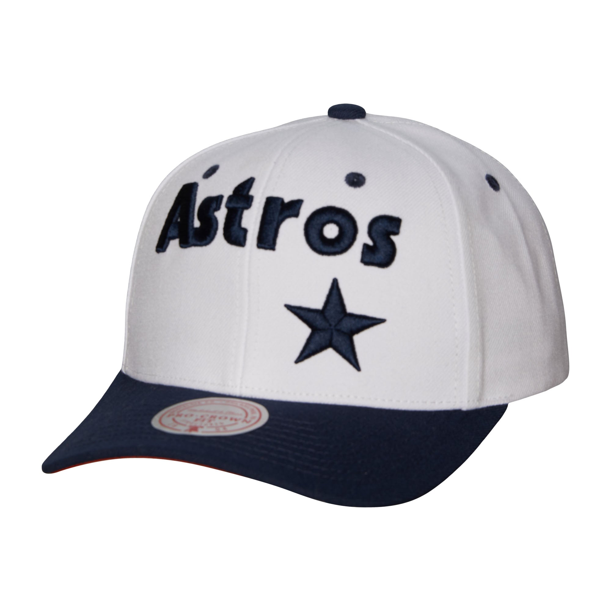 Men's Mitchell & Ness White Houston Astros Cooperstown Collection Pro Crown Snapback Hat