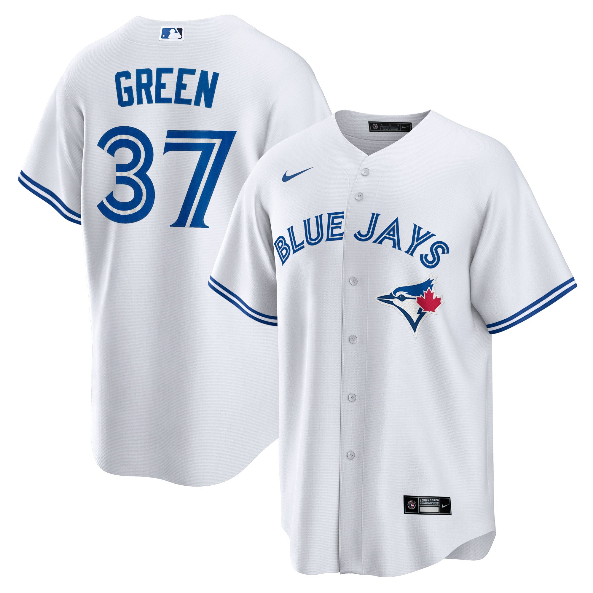 Men's Nike Chad Green White Toronto Blue Jays Home Replica Player Jersey