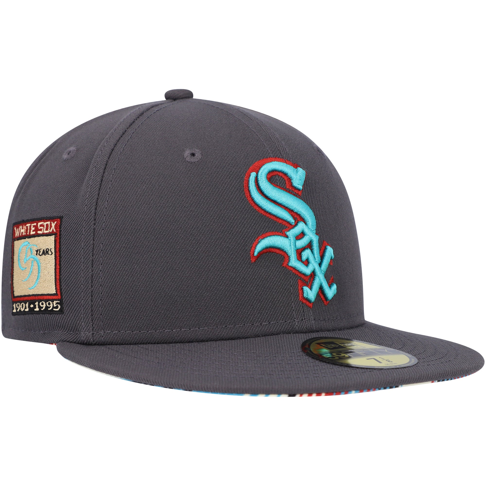 Men's New Era Graphite Chicago White Sox  Print Undervisor 59FIFTY Fitted Hat