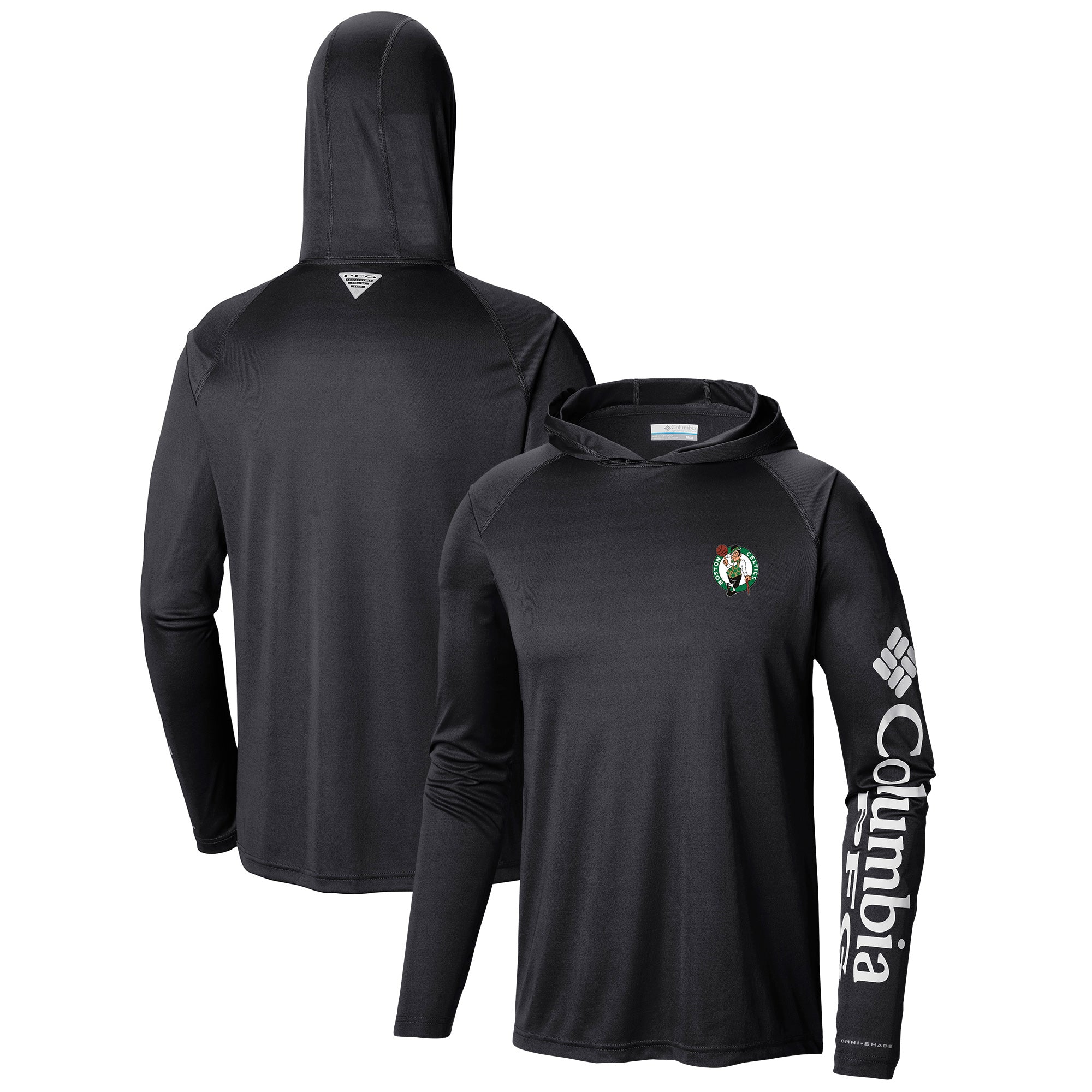 Men's Columbia  Black Boston Celtics  Terminal Tackle Long Sleeve Hoodie T-Shirt