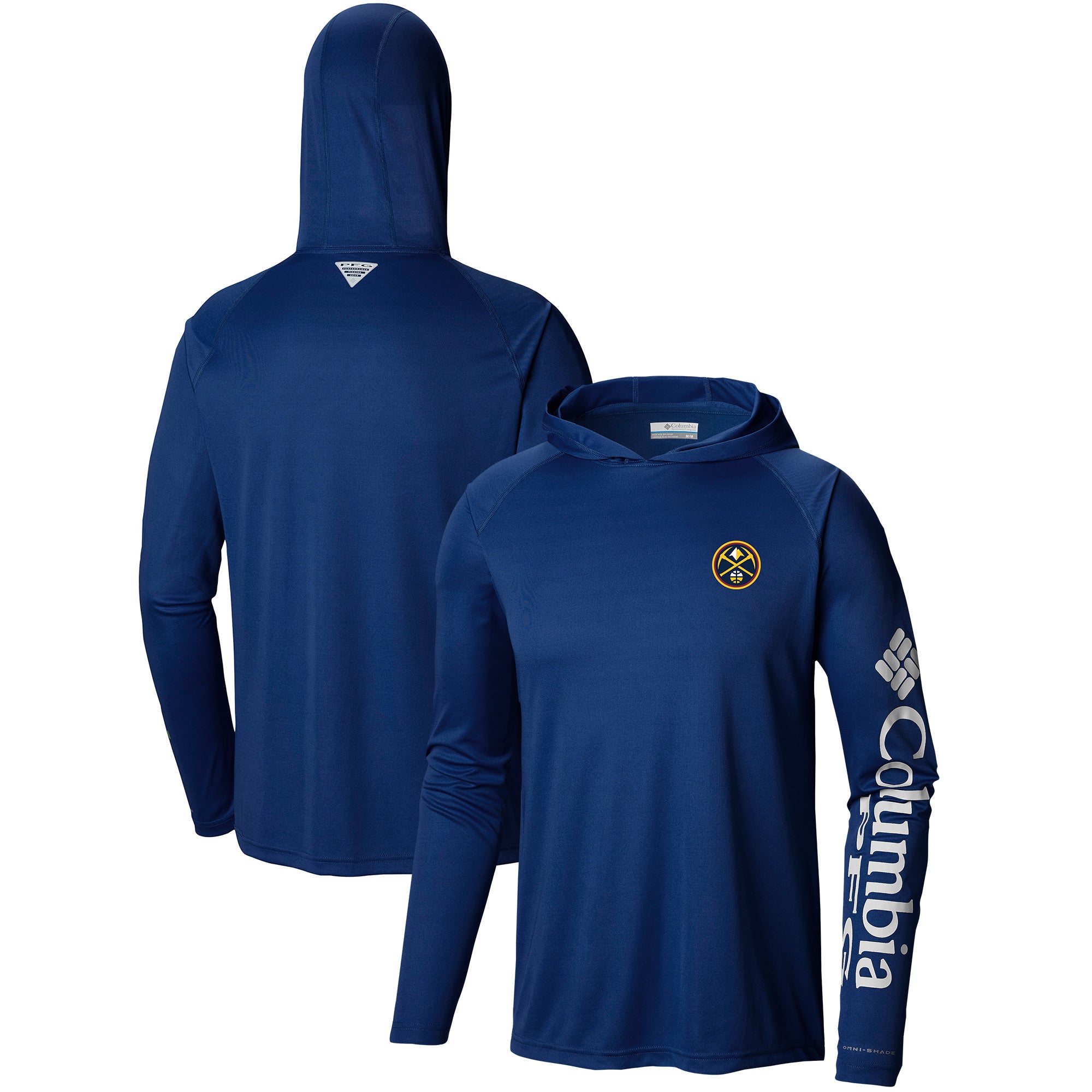 Men's Columbia  Navy Denver Nuggets  Terminal Tackle Long Sleeve Hoodie T-Shirt