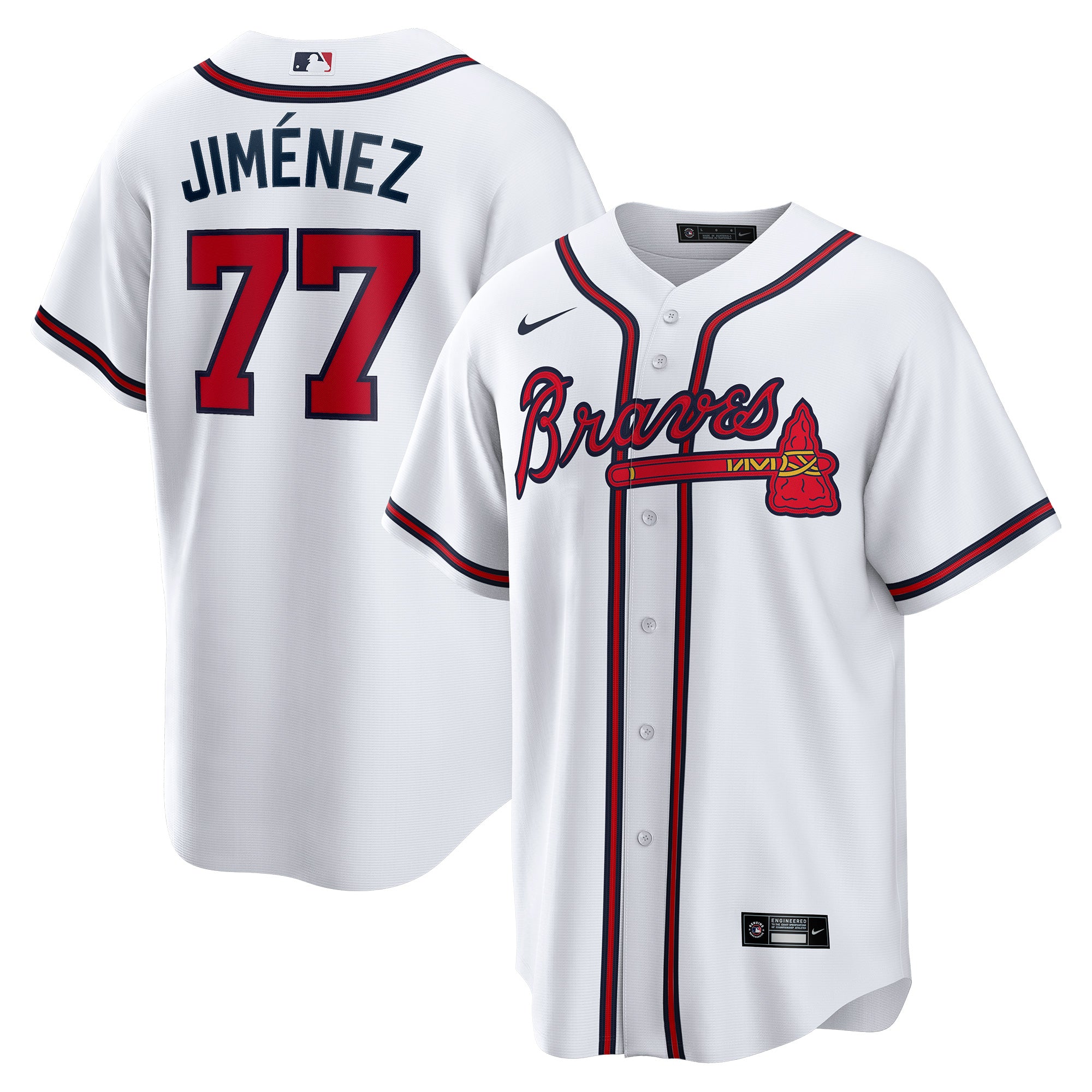 Men's Nike Joe Jiménez White Atlanta Braves Home  Replica Player Jersey