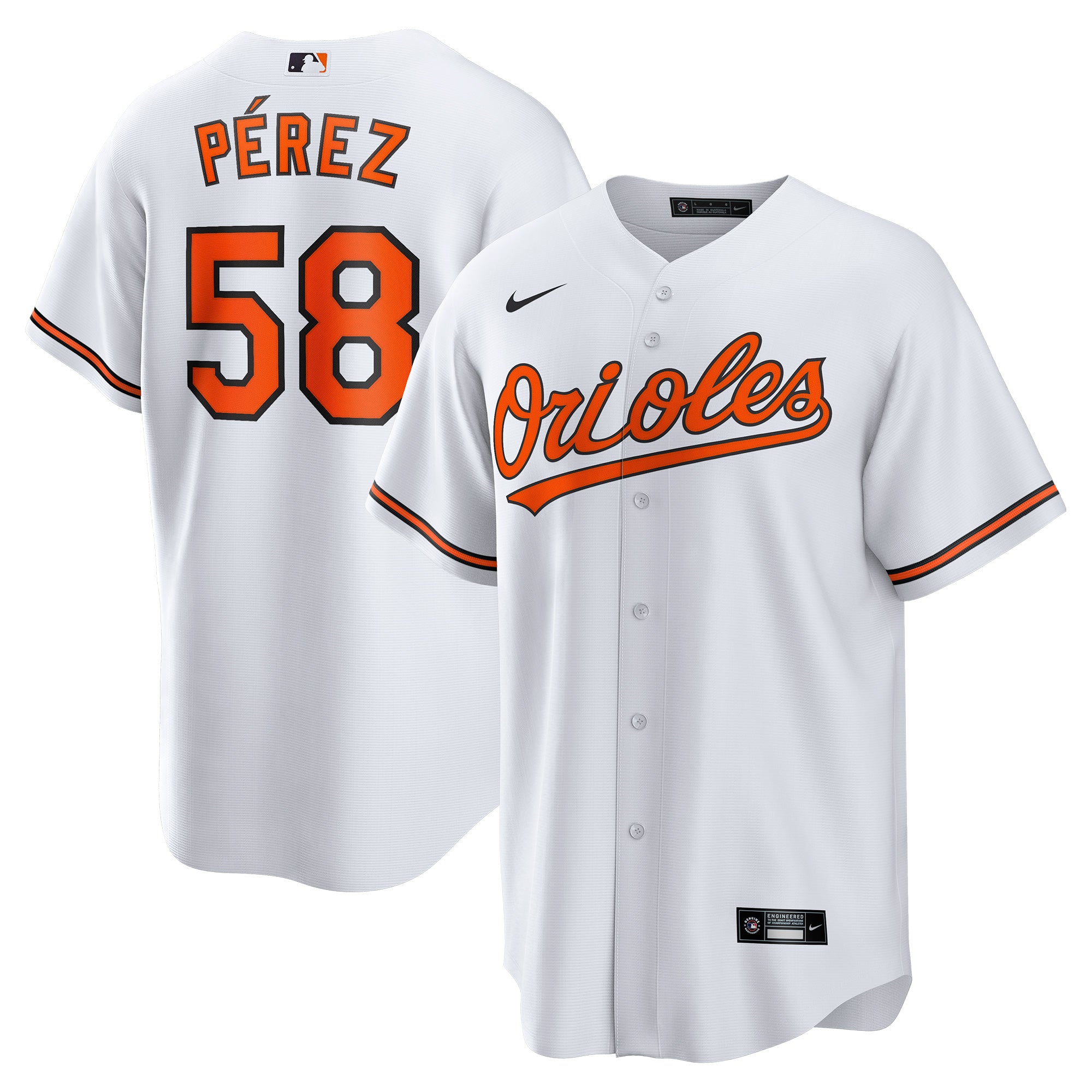 Men's Nike Cionel Pérez White Baltimore Orioles Home  Replica Player Jersey