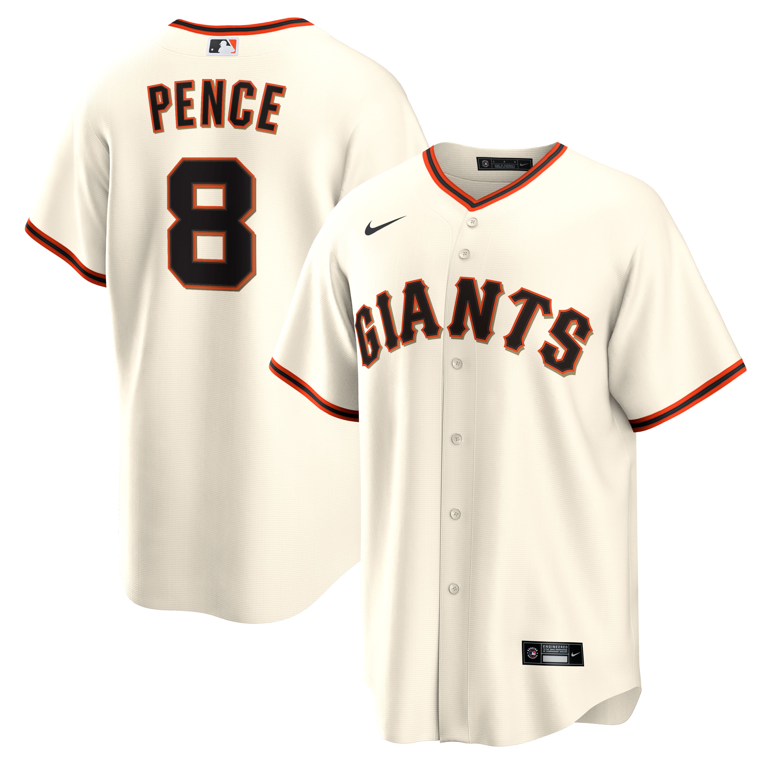 Men's Nike Hunter Pence Cream San Francisco Giants Home Retired Player Replica Jersey