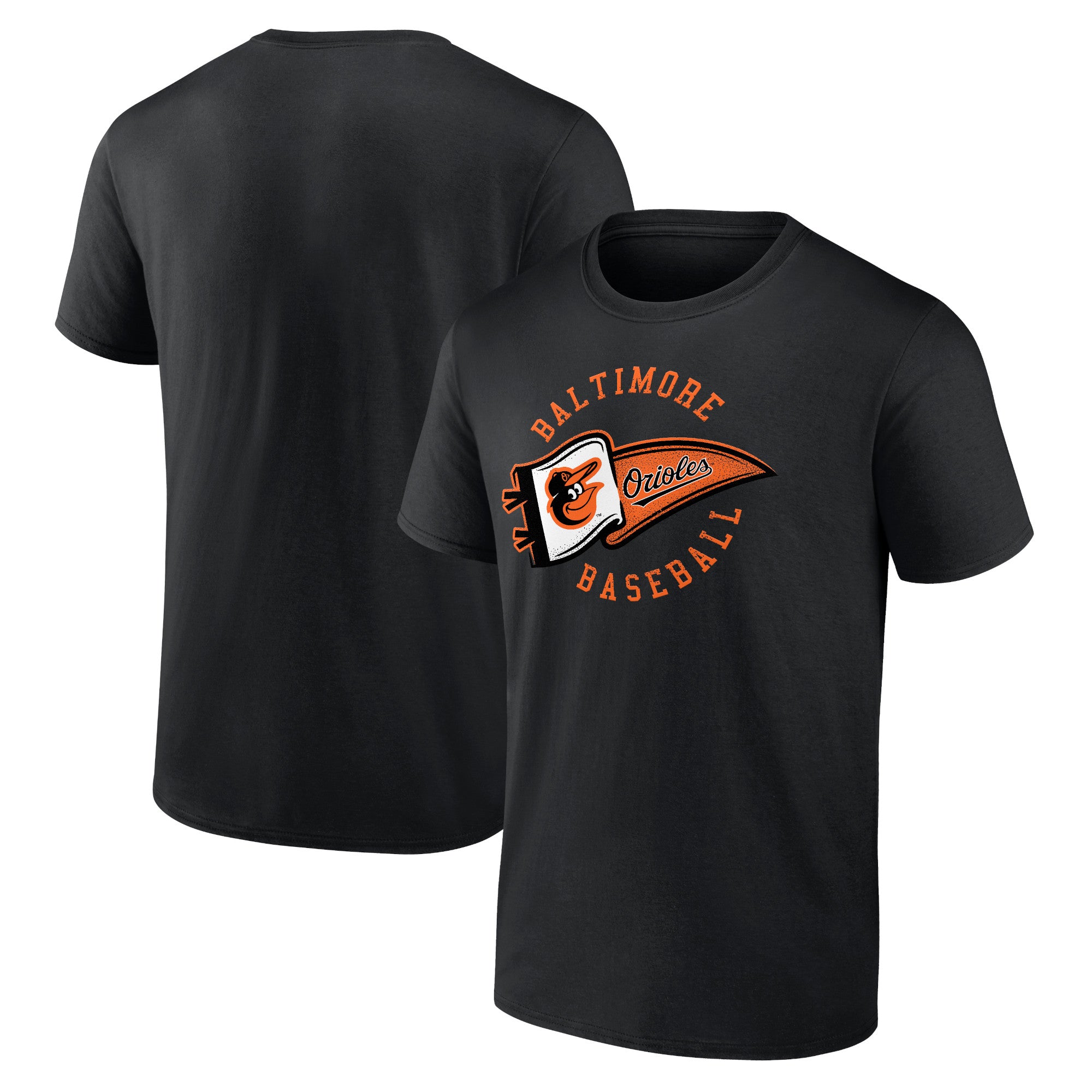 Men's Black Baltimore Orioles Hometown Baltimore Pennant T-Shirt