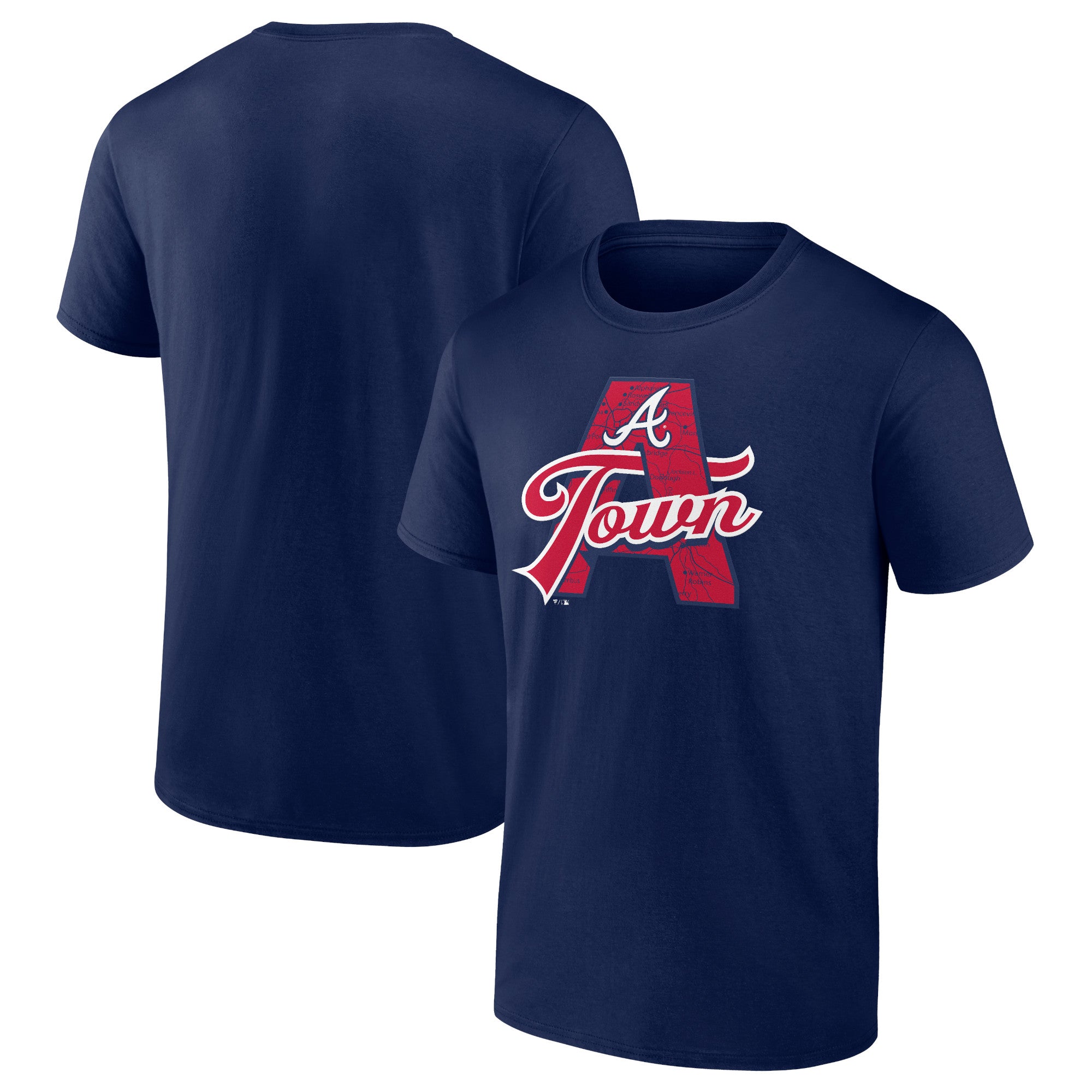 Men's Navy Atlanta Braves Hometown A Town Map T-Shirt