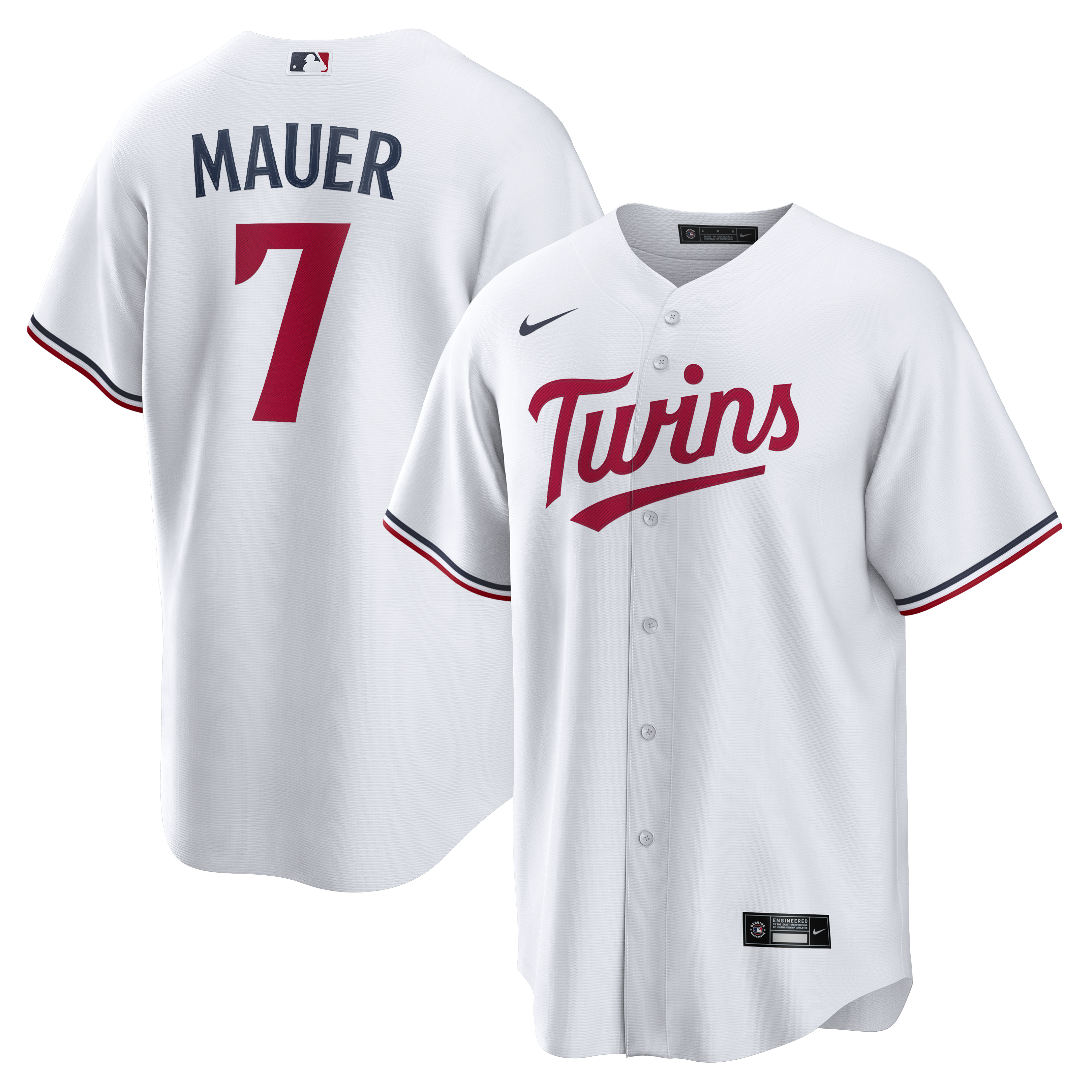 Men's Nike Joe Mauer White Minnesota Twins Home Retired Player Replica Jersey