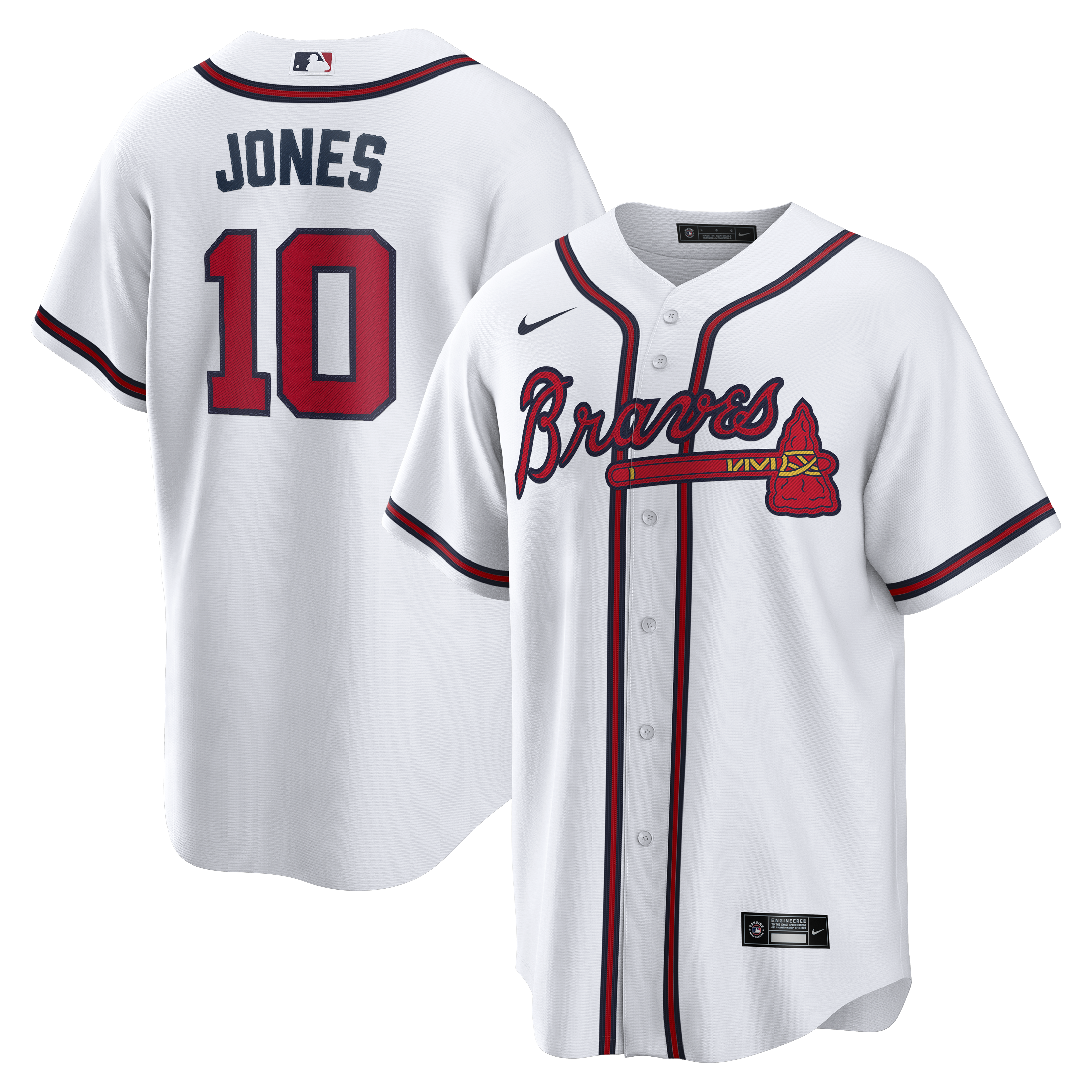 Men's Nike Chipper Jones White Atlanta Braves Home Retired Player Replica Jersey