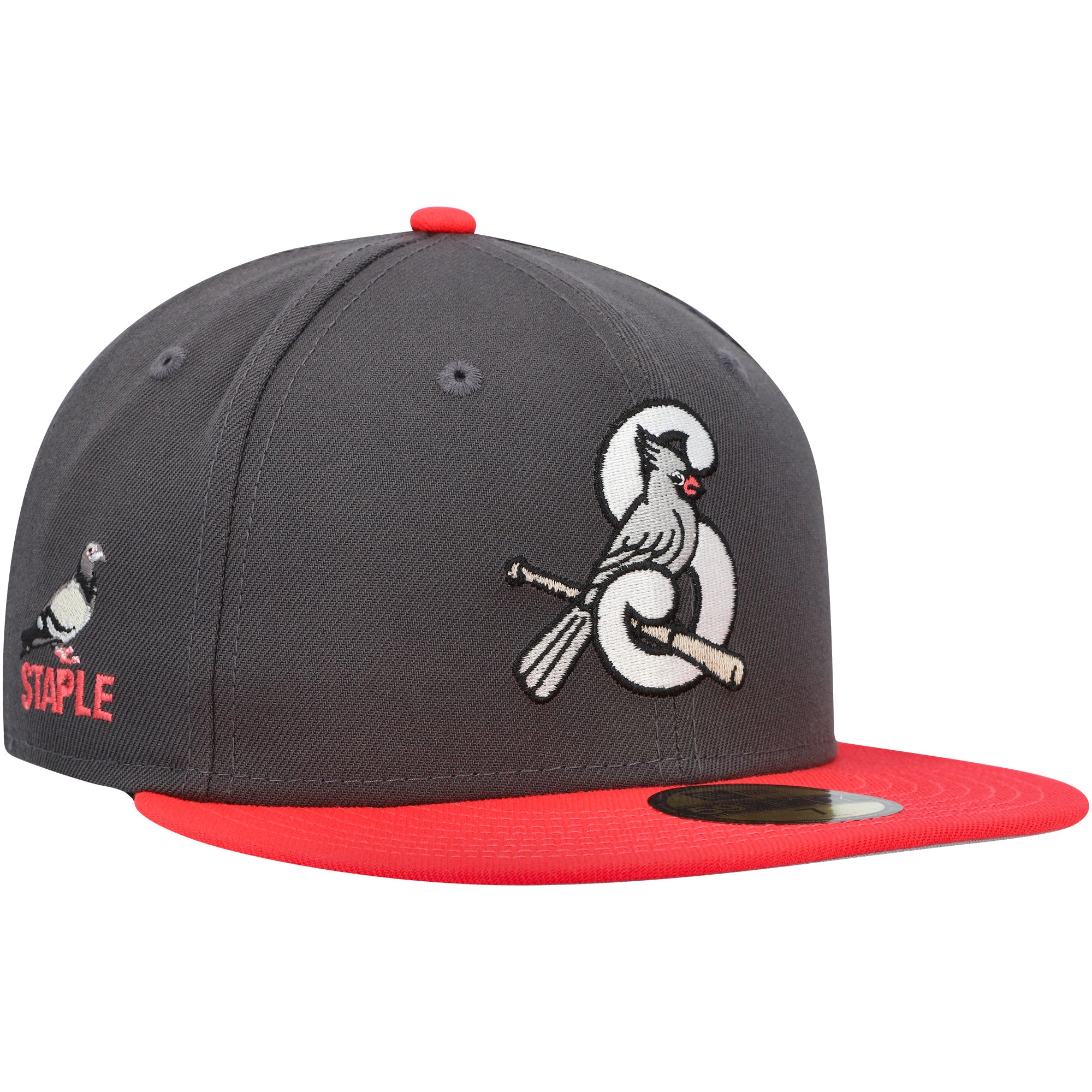 Men's New Era Graphite Springfield Cardinals MiLB x Staple Collection 59FIFTY Fitted Hat